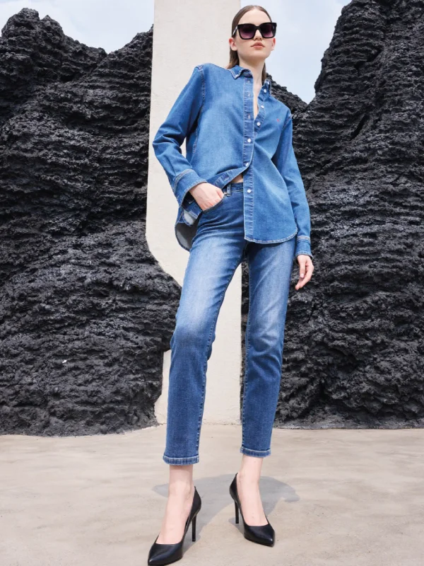 levi blouse denim dames janice