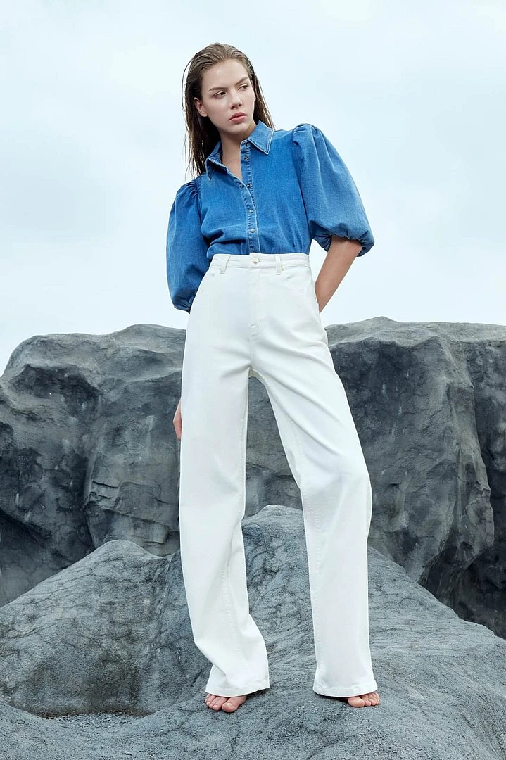 Blouse Dames Denim Pofmouw Lars 932