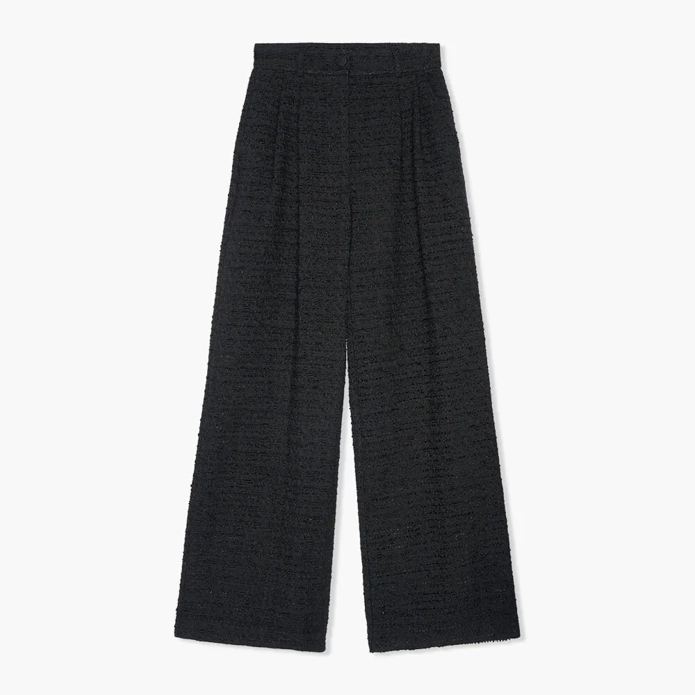 Zwarte Dames Broek Tweed Dollar Lurex