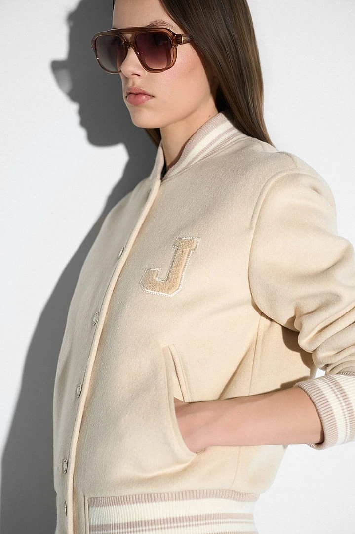 Cashmere Bomberjack Dames Double Face Beige Collin Beige