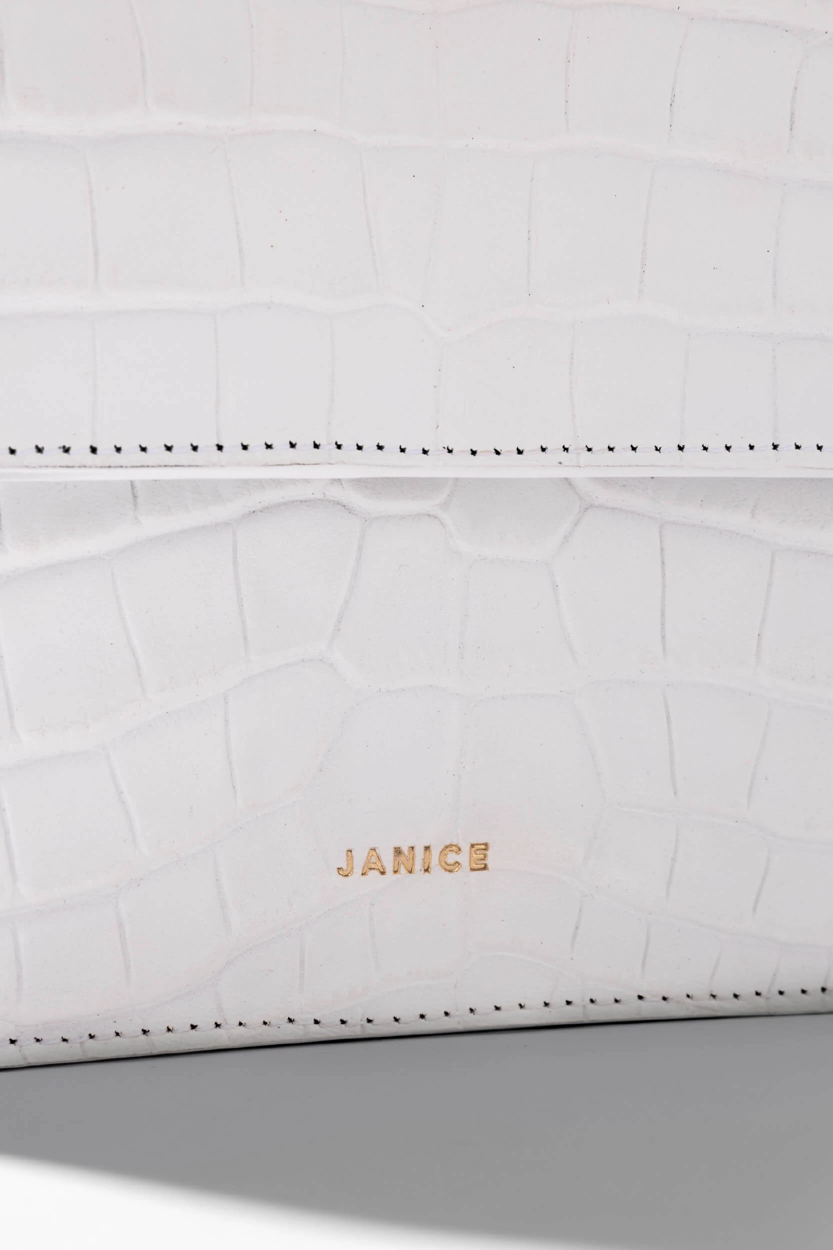 Leren Dames Tas Elias Croco Off White