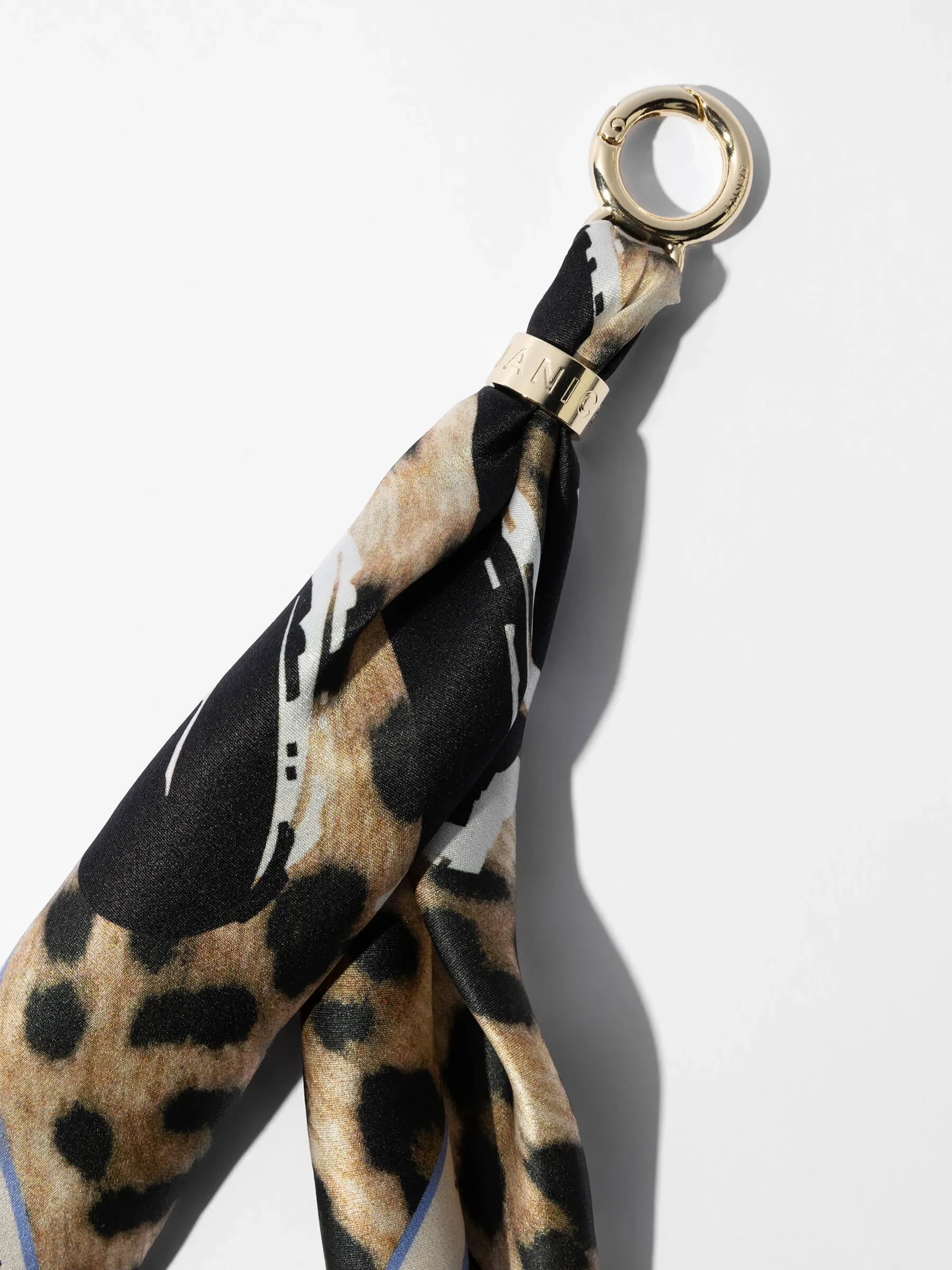 Bag Charm Zijden Sjaal Dames Effron Panterprint Groen