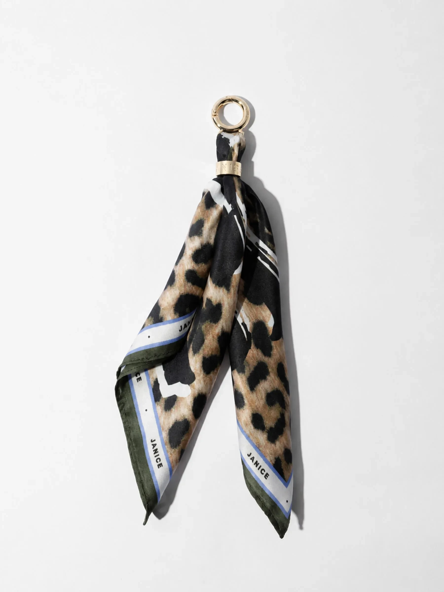 Bag Charm Zijden Sjaal Dames Effron Panterprint Groen