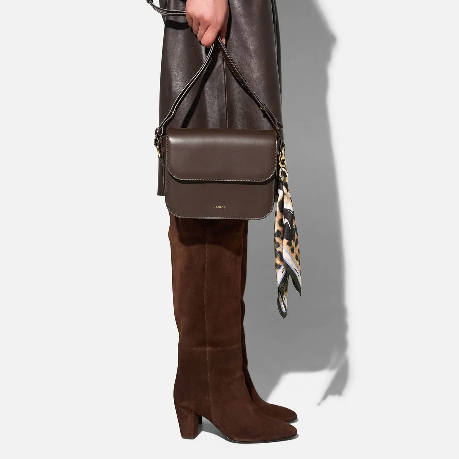 Bag Charm Zijden Sjaal Dames Effron Panterprint Groen