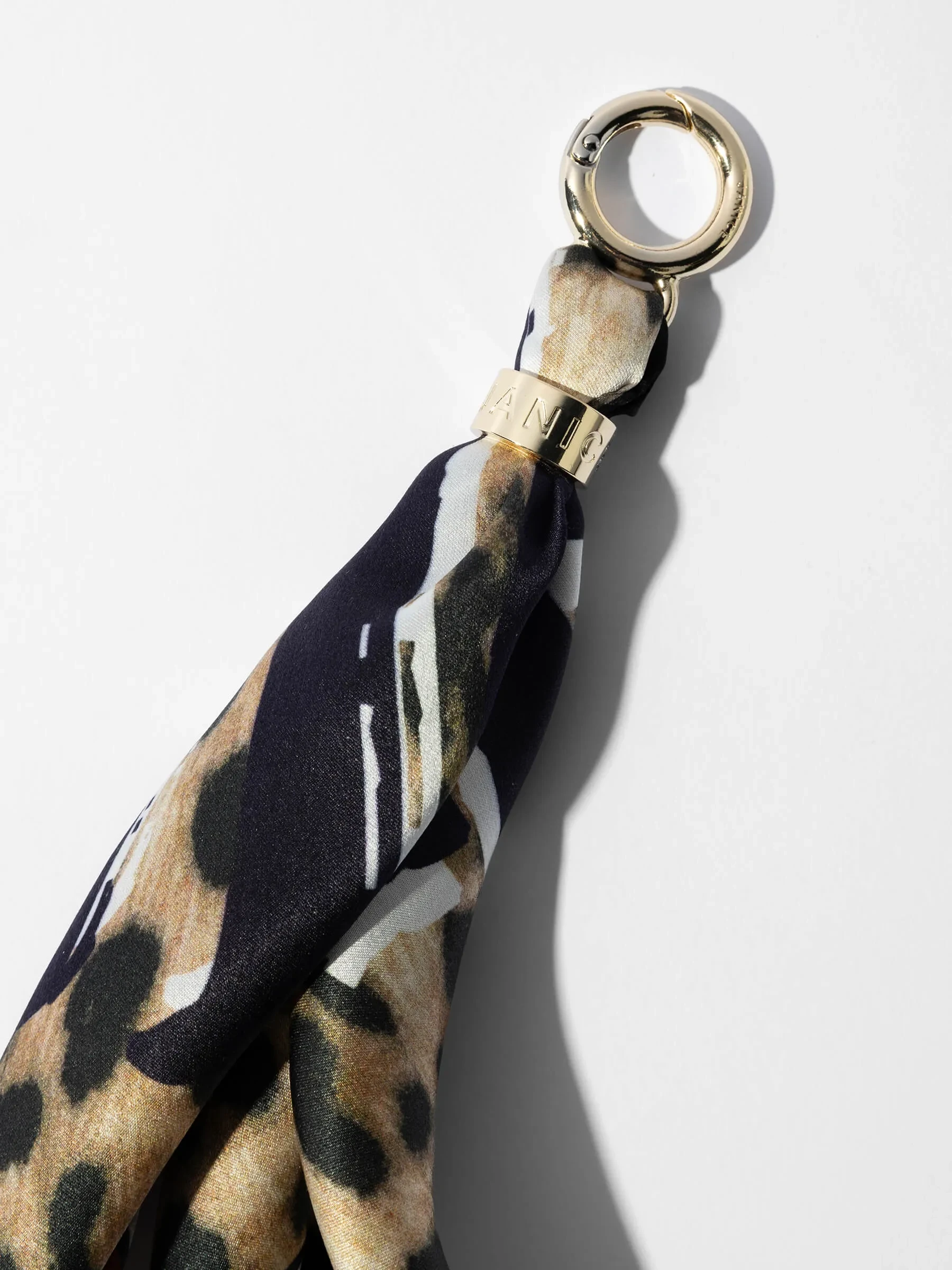 Bag Charm Zijden Sjaal Dames Effron Panterprint Rood