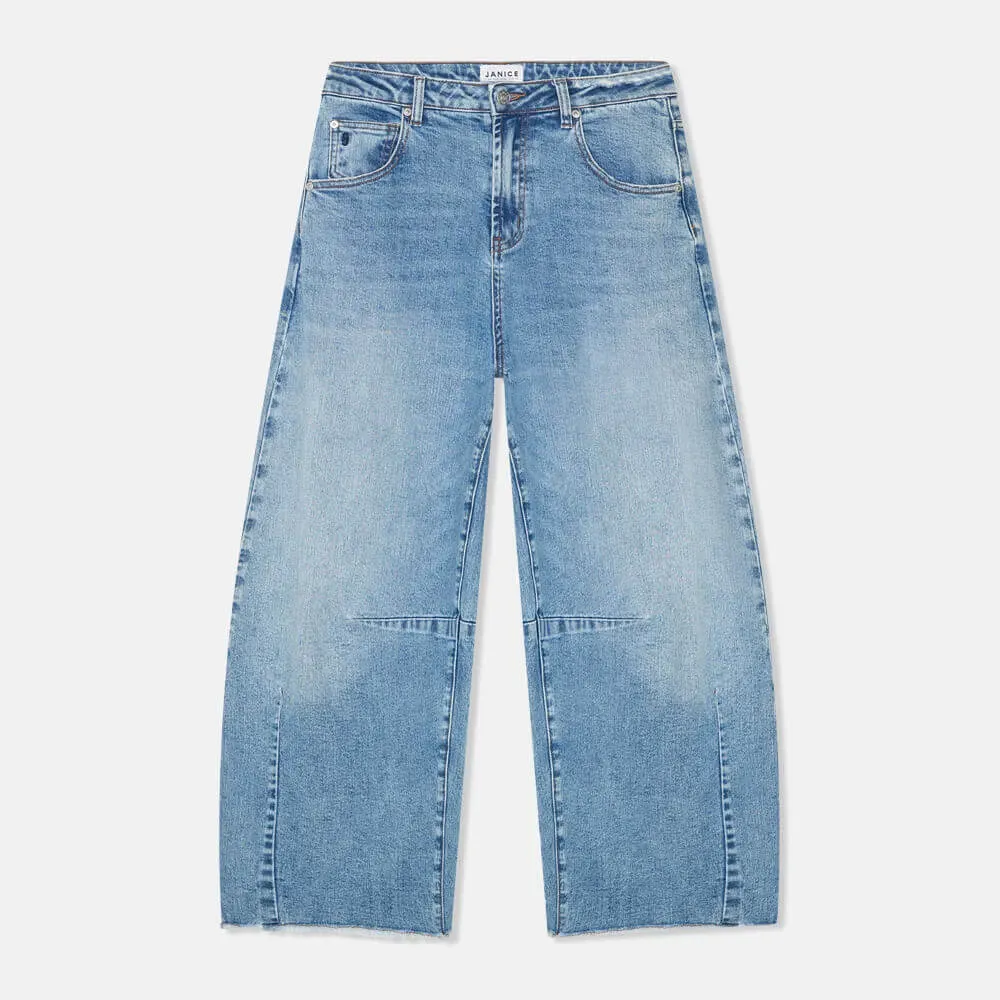 Barrel Jeans Dames Midrise Billy Blauw 379