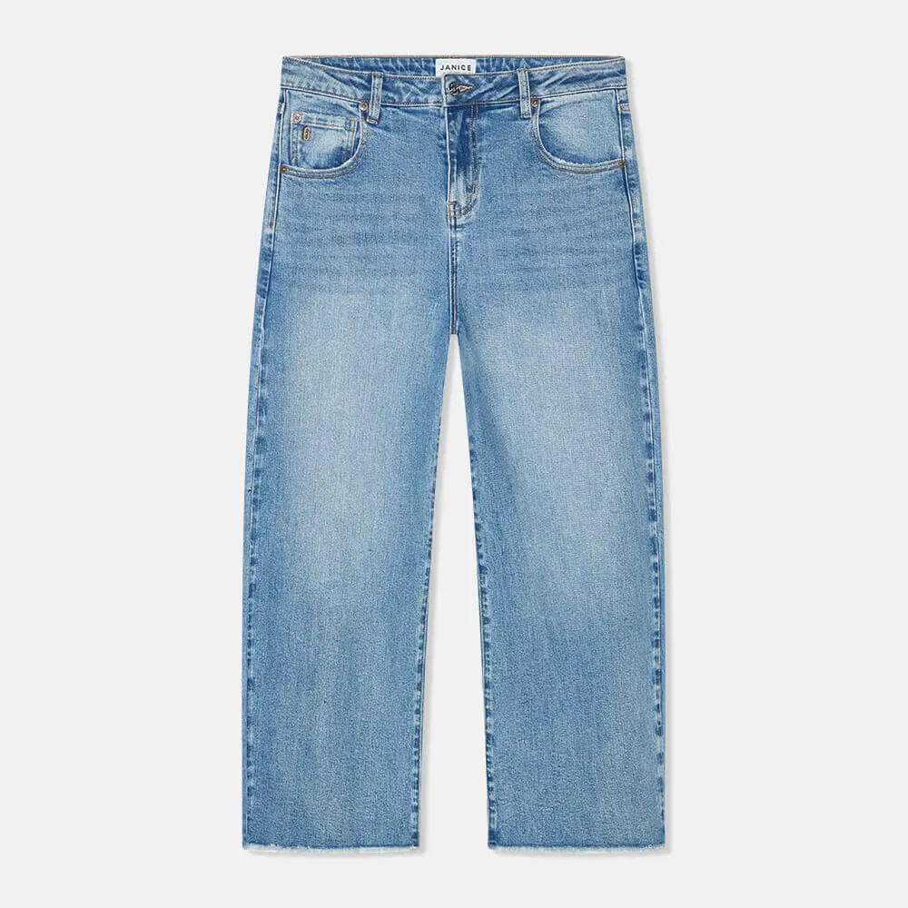 Barrel Jeans Dames Stretch Mid Rise BAXTER Blauw 786