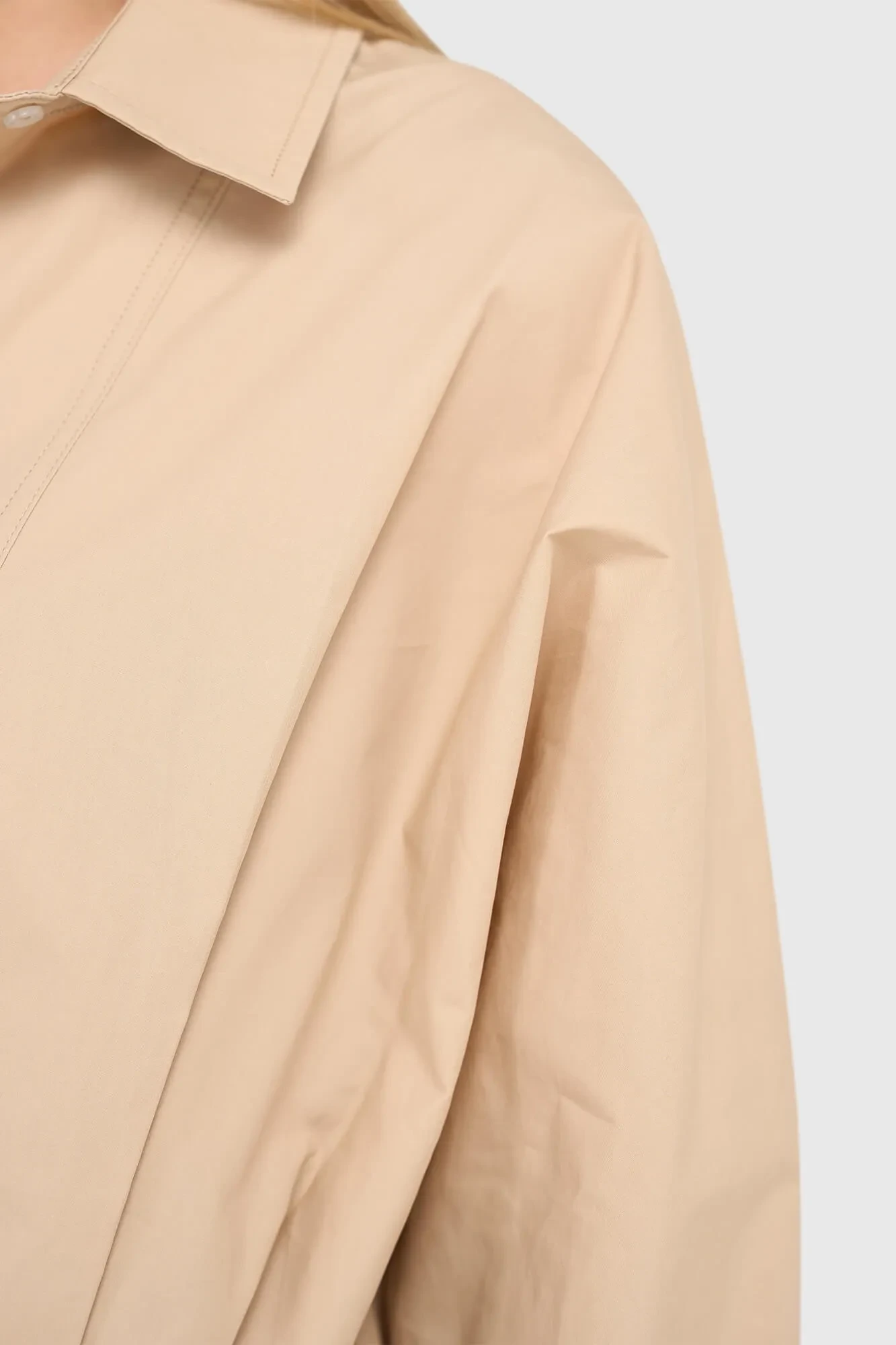 Beige Katoenen Strik Blouse Dames David