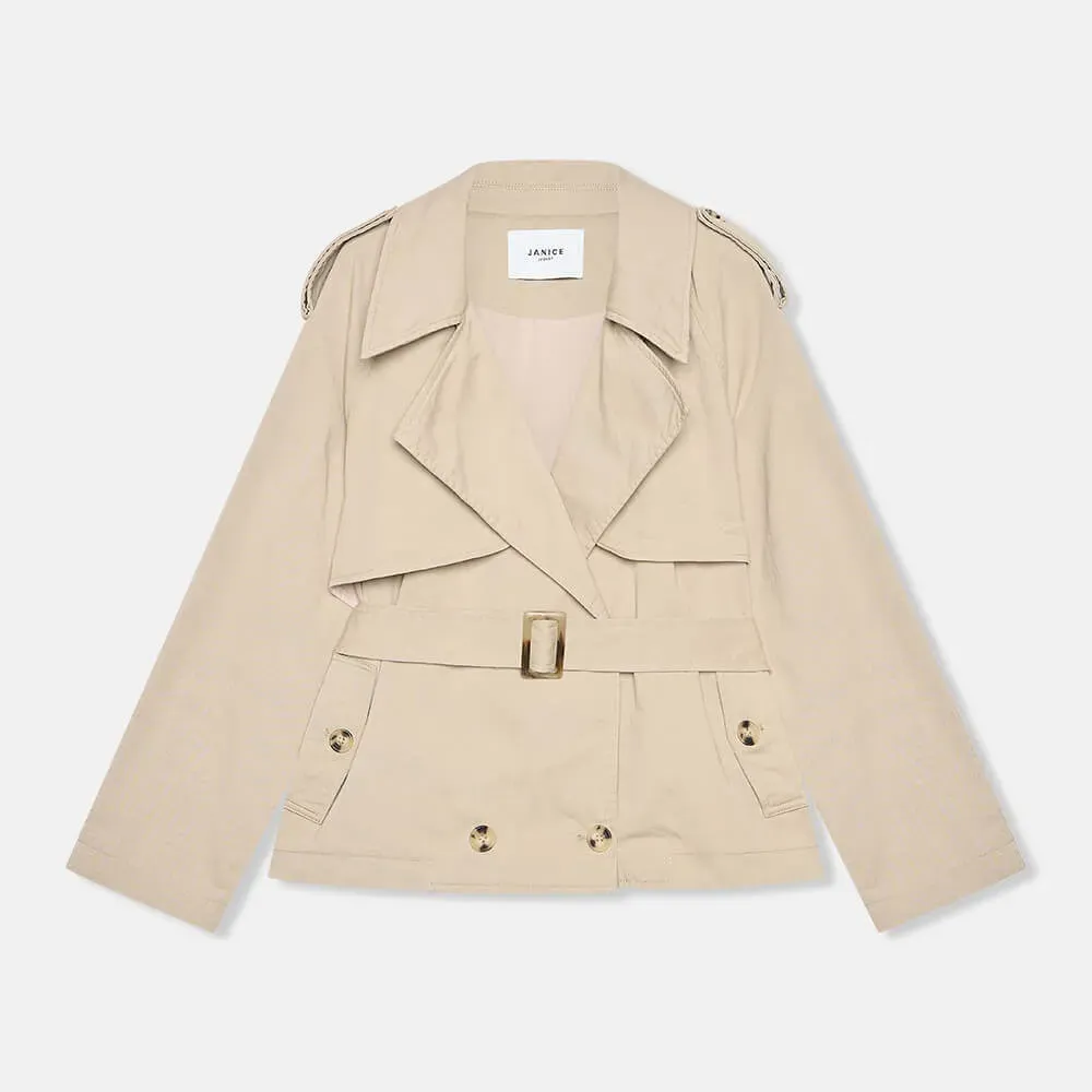 Beige Korte Trenchcoat Cayden