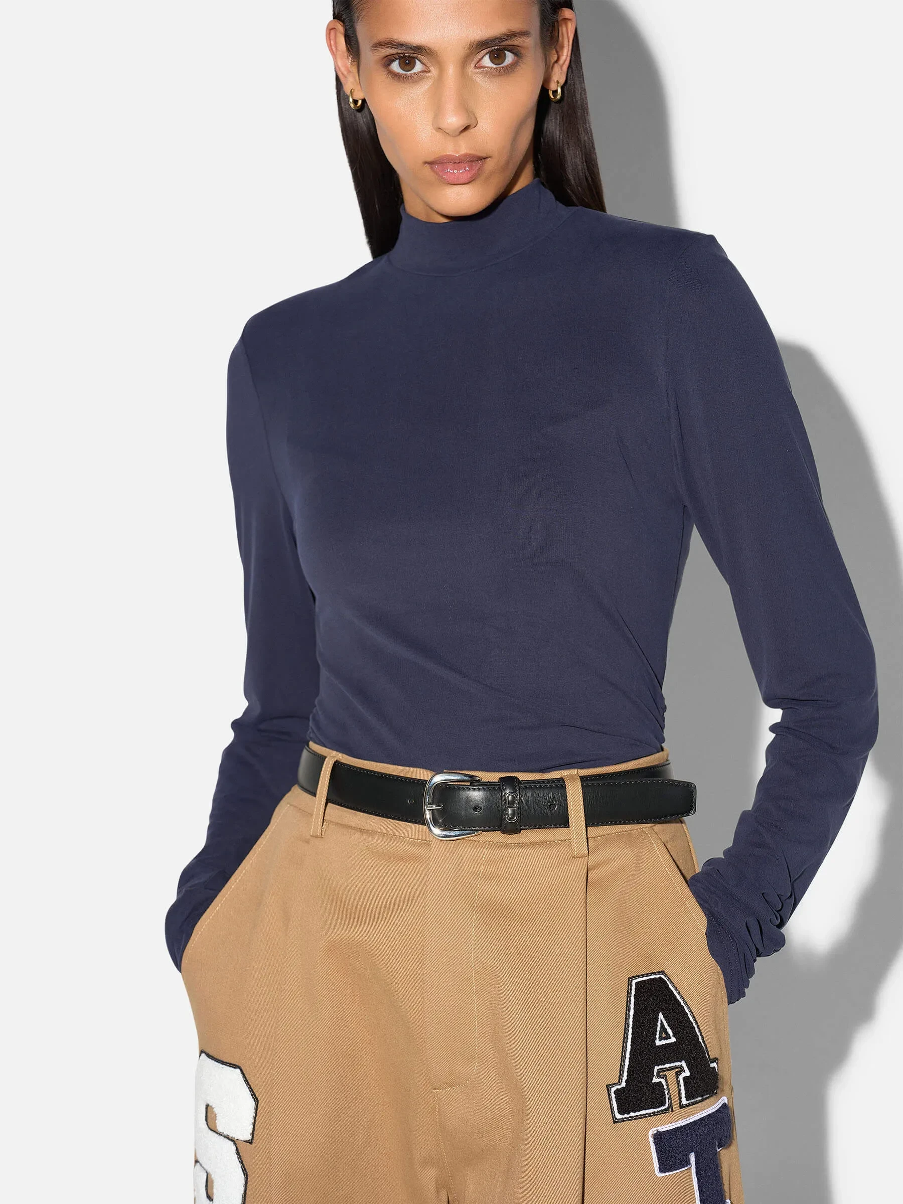 Blauw Dames Truitje Rimpels Barker