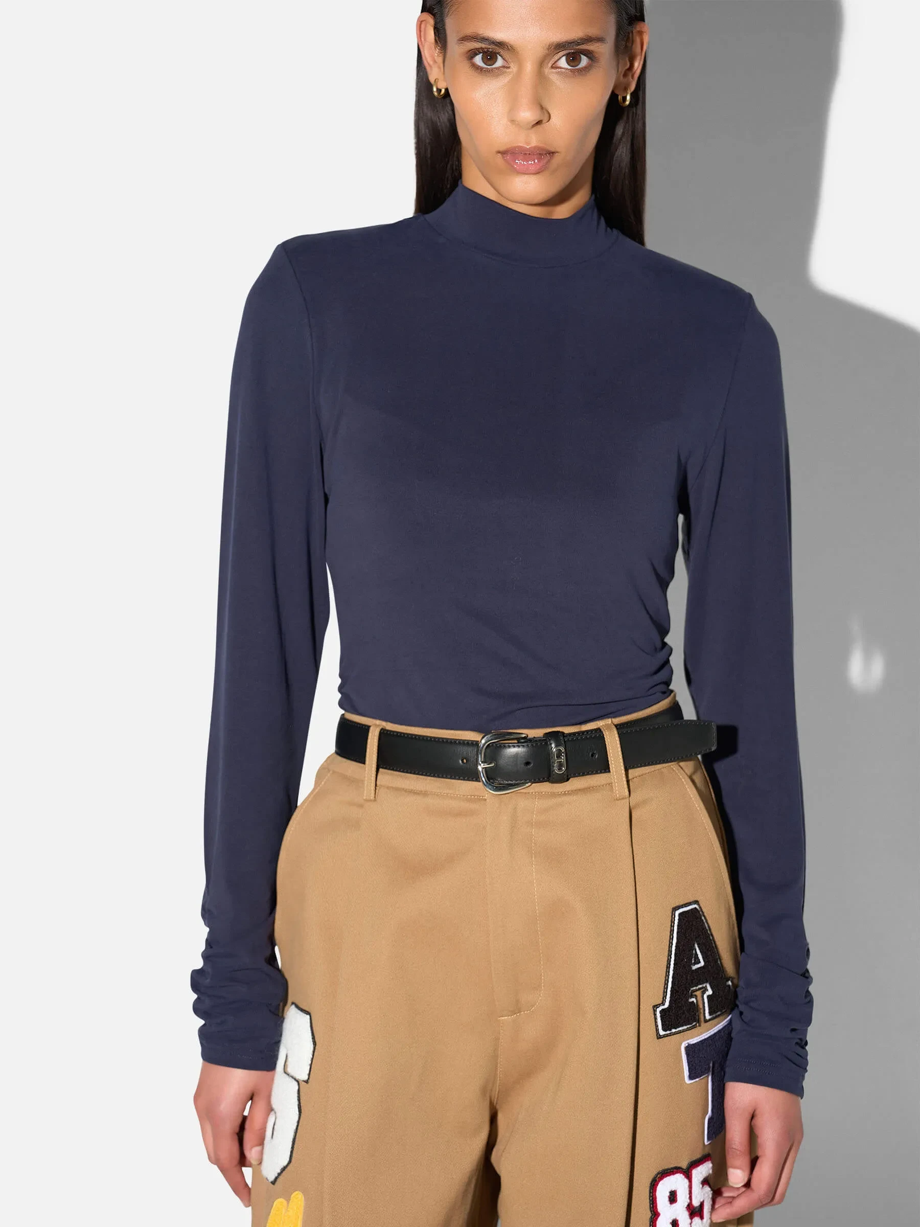 Blauw Dames Truitje Rimpels Barker