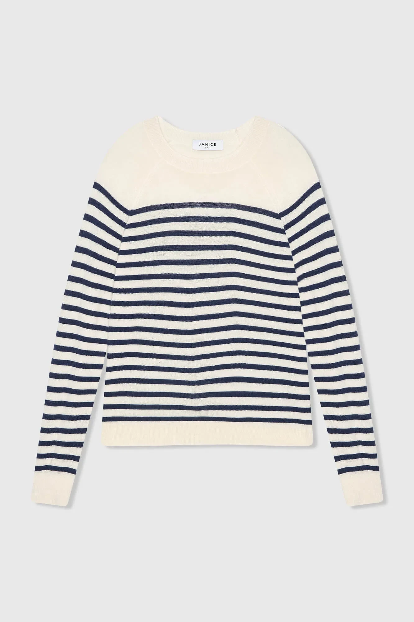 Blauw Gestreepte Dames Trui Merino Wol Rich