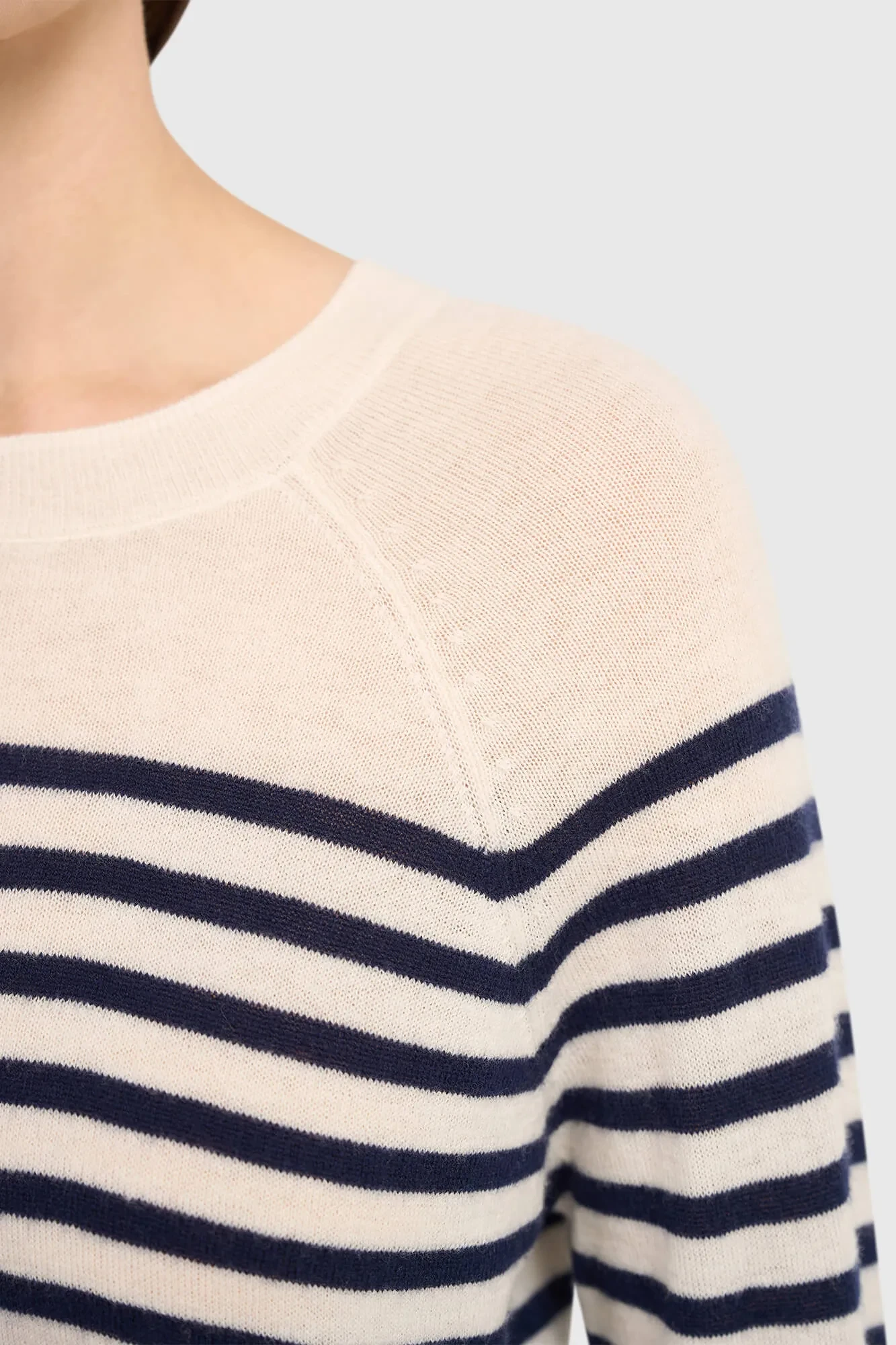 Blauw Gestreepte Dames Trui Merino Wol Rich