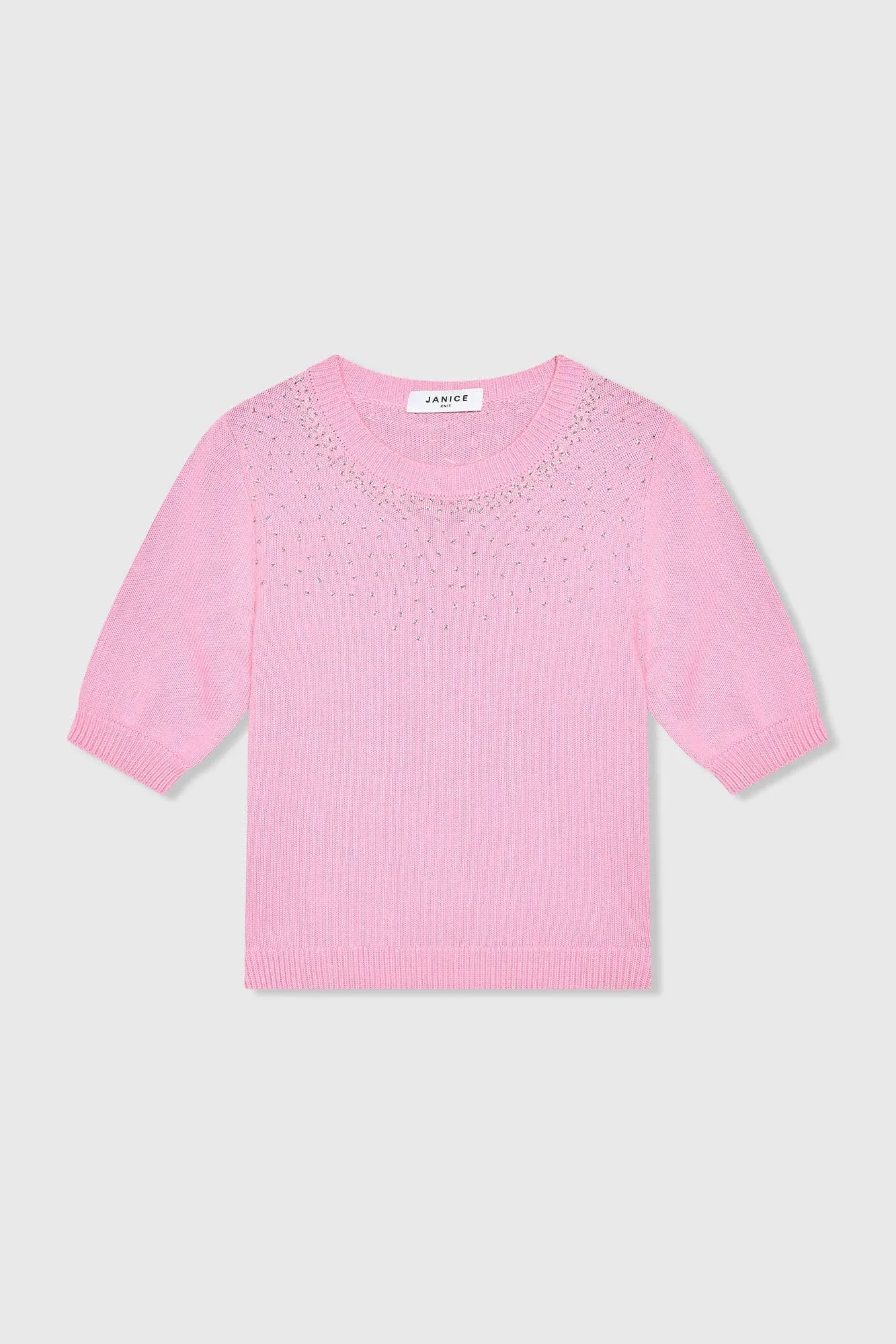 Roze Katoenen Dames Truitje Met Steentjes Barret