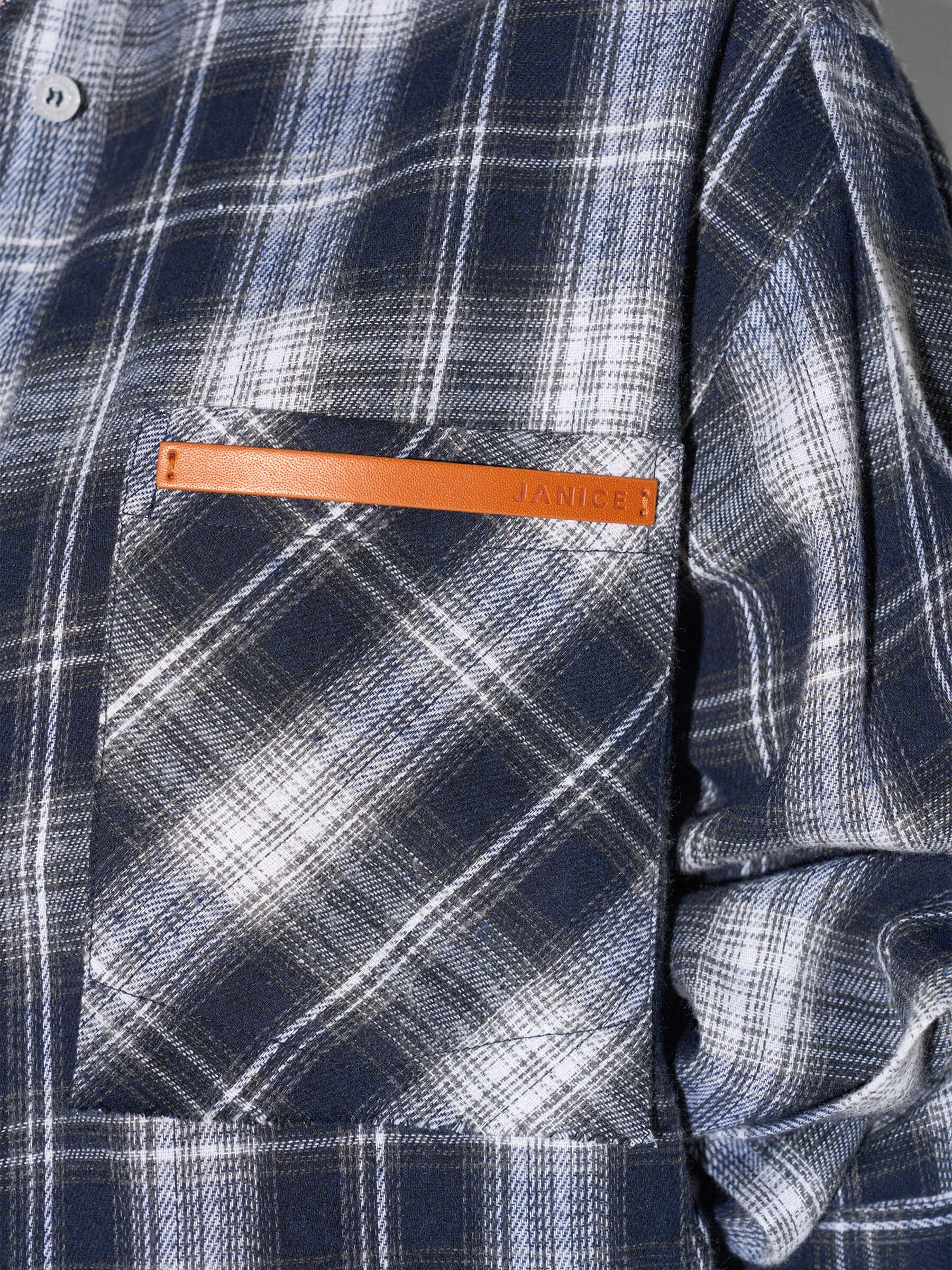 Blauwe Dames Blouse Katoen Oversized Ruiten Phil