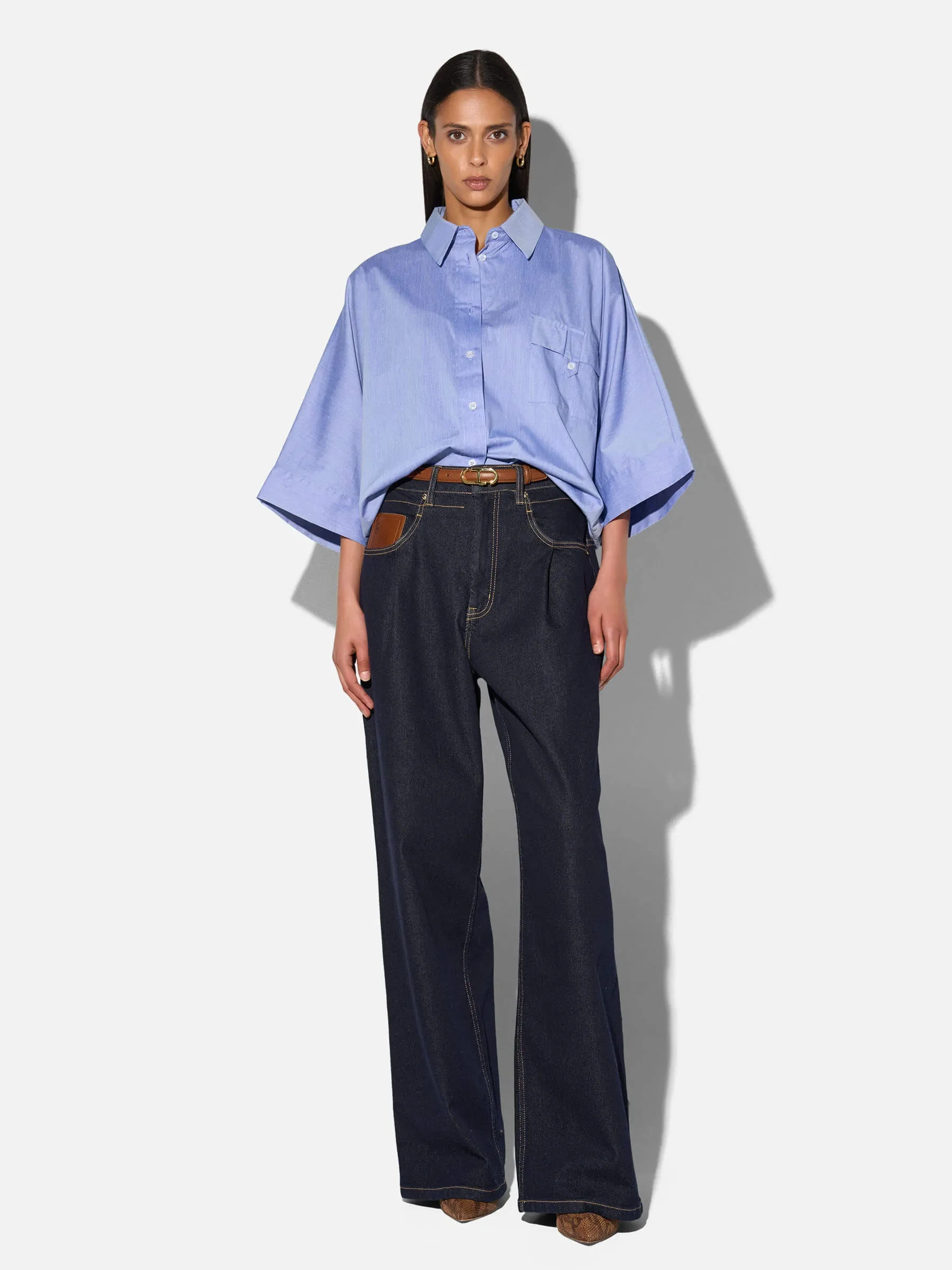 Blauwe Kimono Blouse Dames Carl