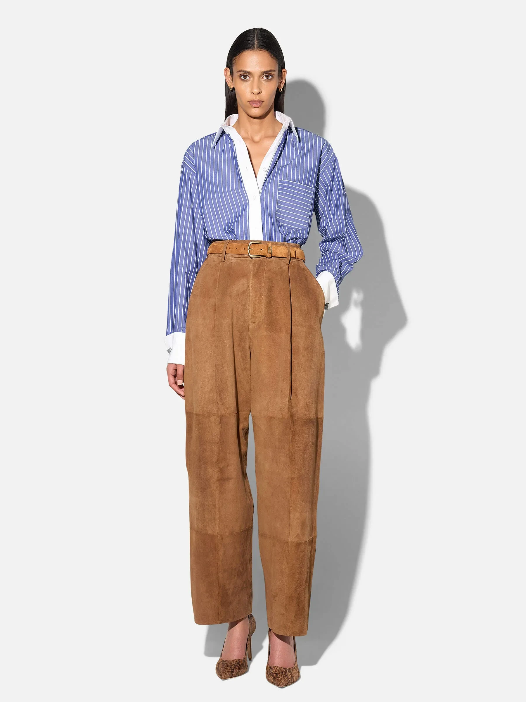 Blauwe Streep Blouse Dames Katoen Boyfriend Russ