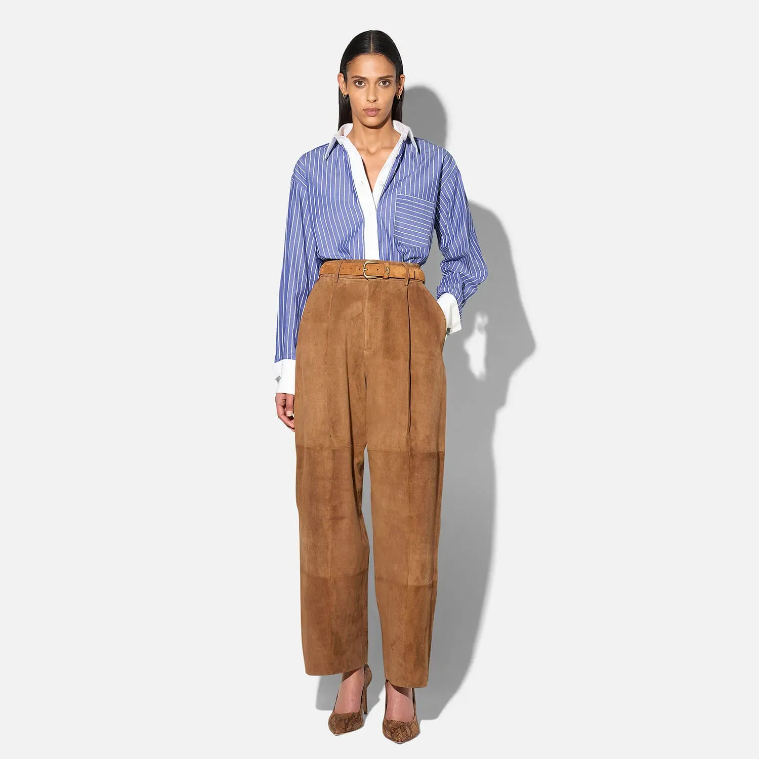 Blauwe Streep Blouse Dames Katoen Boyfriend Russ