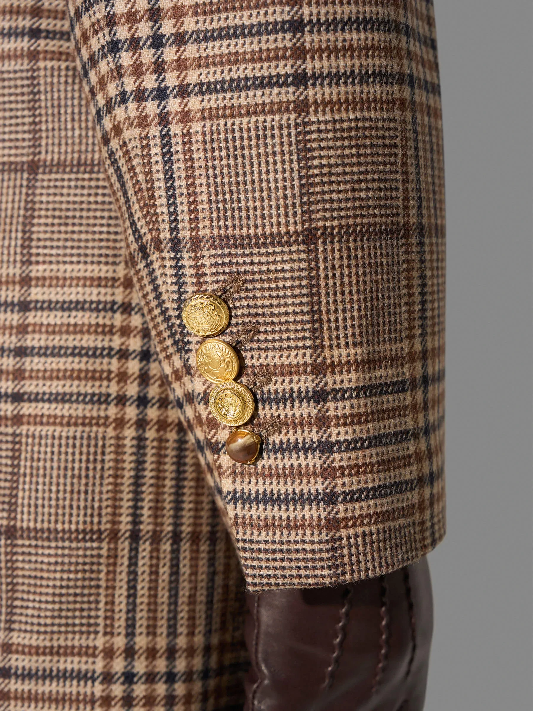 Blazer Dames Boyfriend Bruin Grote Ruit Hank