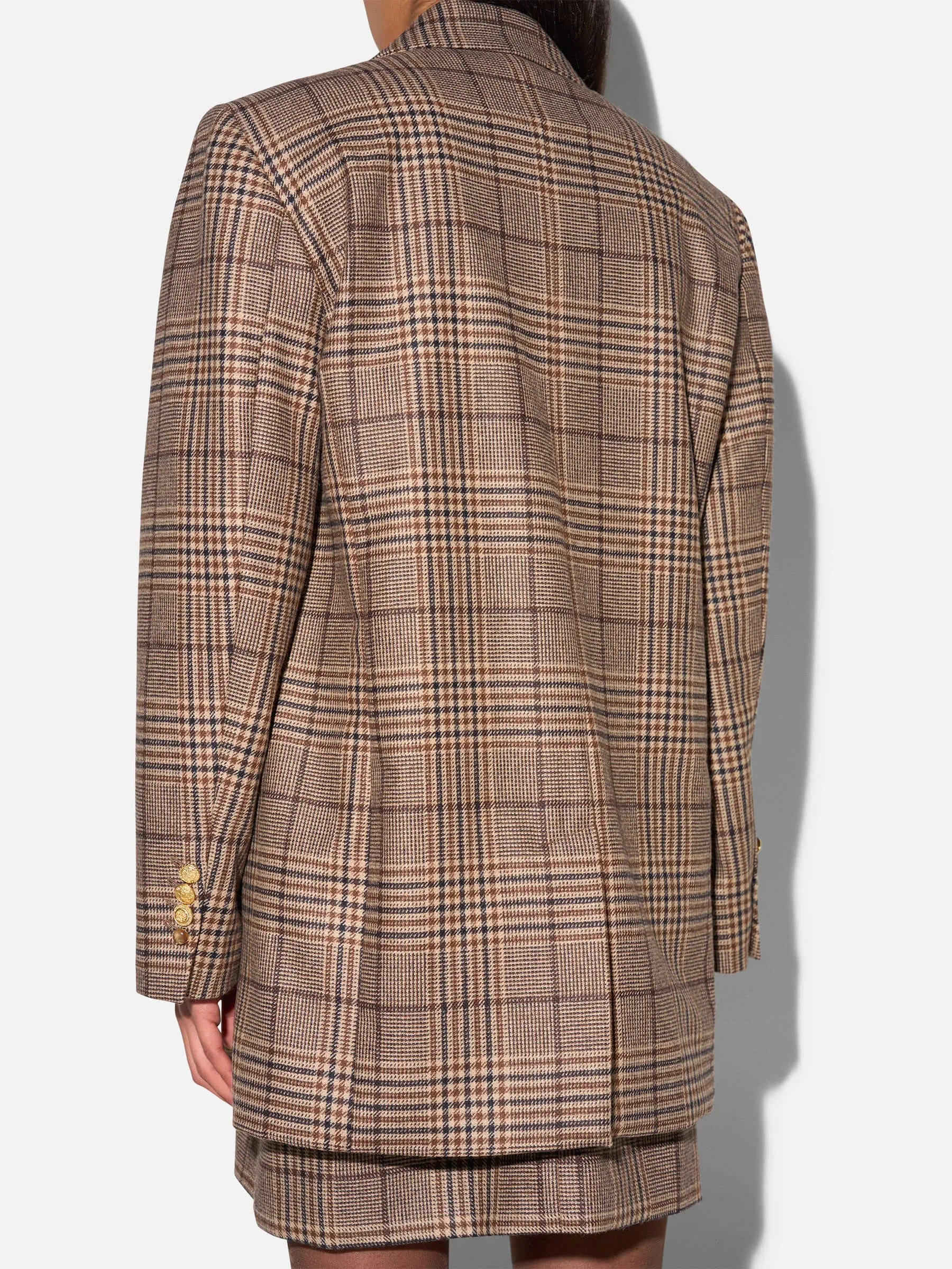 Blazer Dames Boyfriend Bruin Grote Ruit Hank