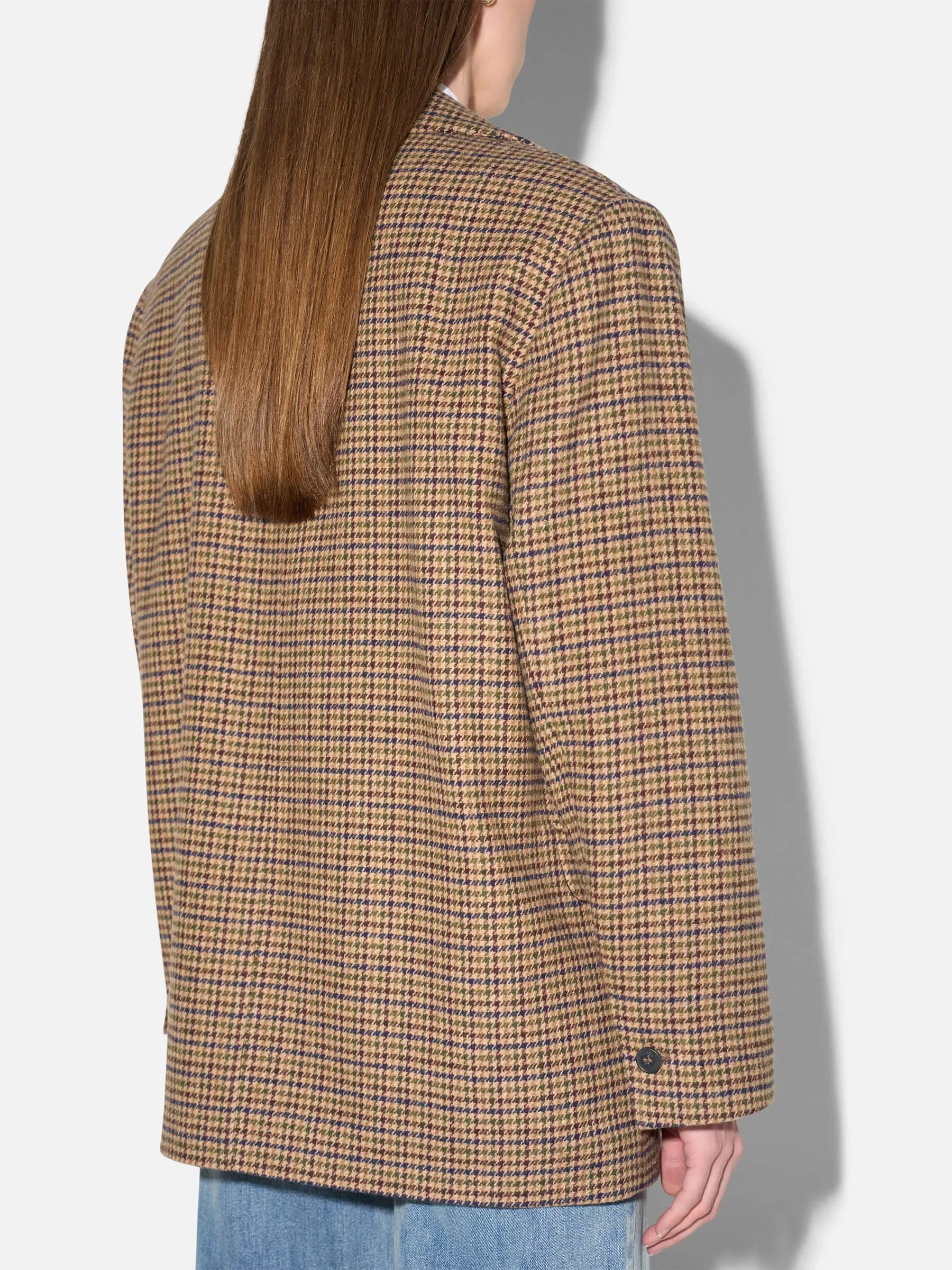 Blazer Dames Boyfriend Bruin Ruit Oxen