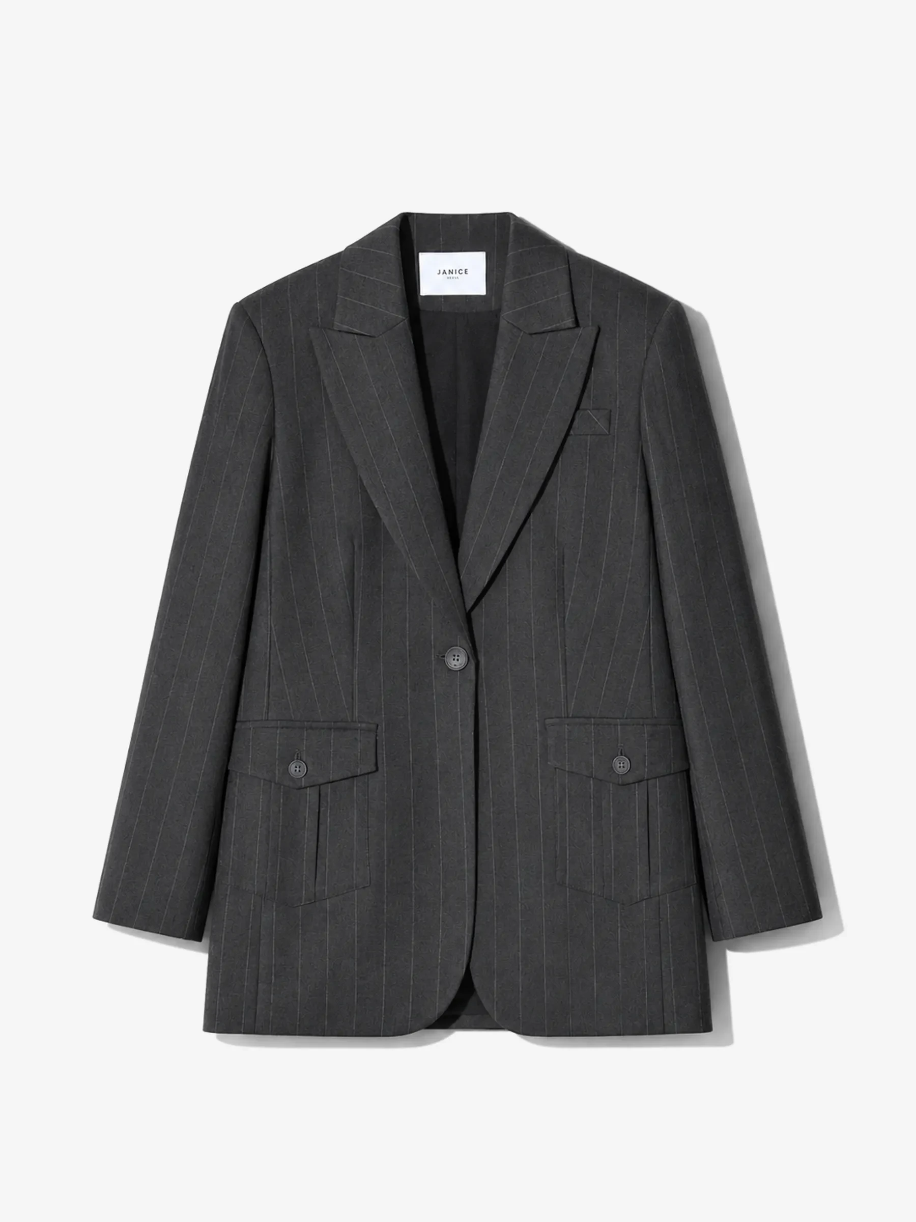 Blazer Dames Boyfriend Zwart Krijtstreep Hank