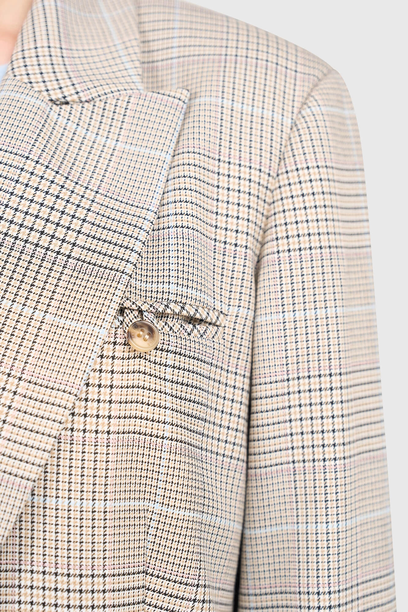 Hank Blazer Ruit Beige