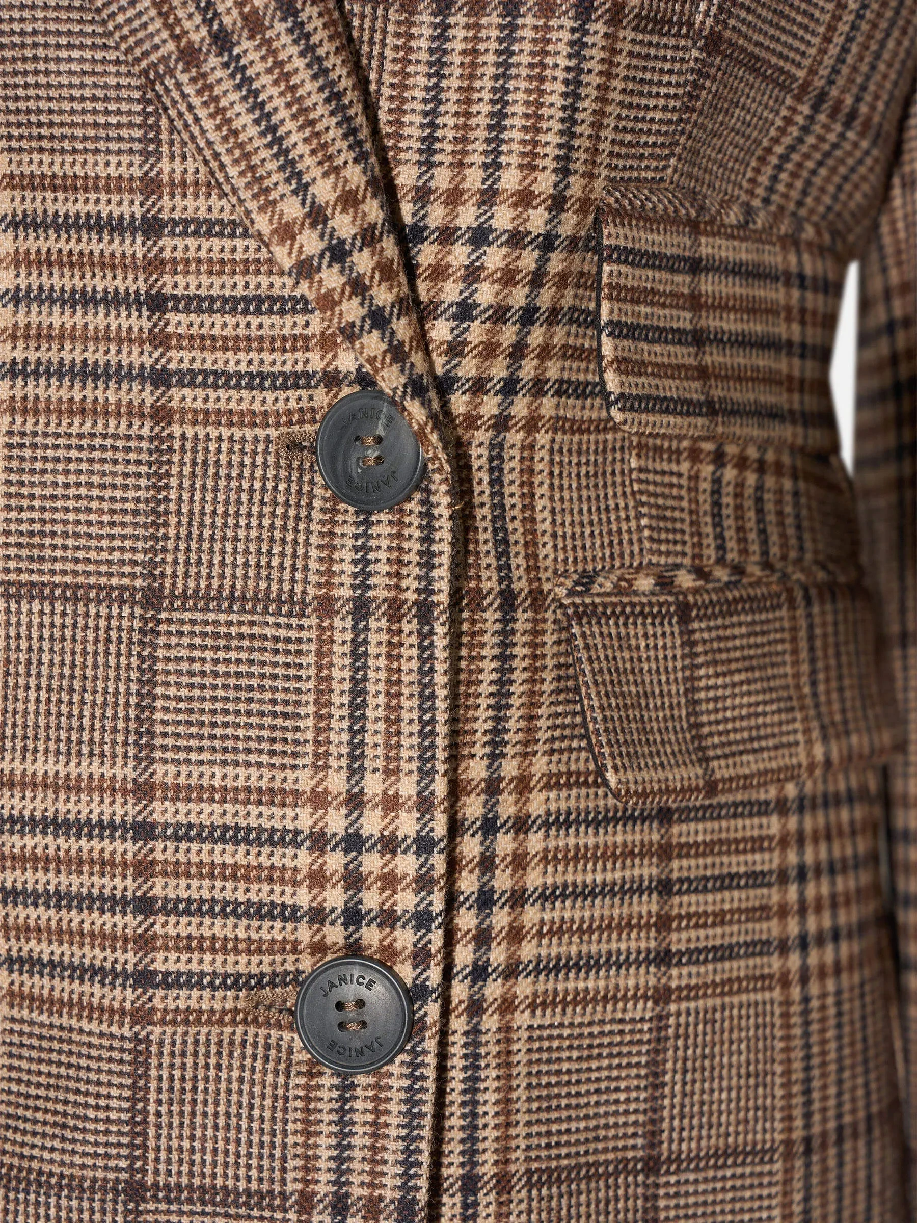 Blazer Dames Jasje Bruin Grote Ruit Martin