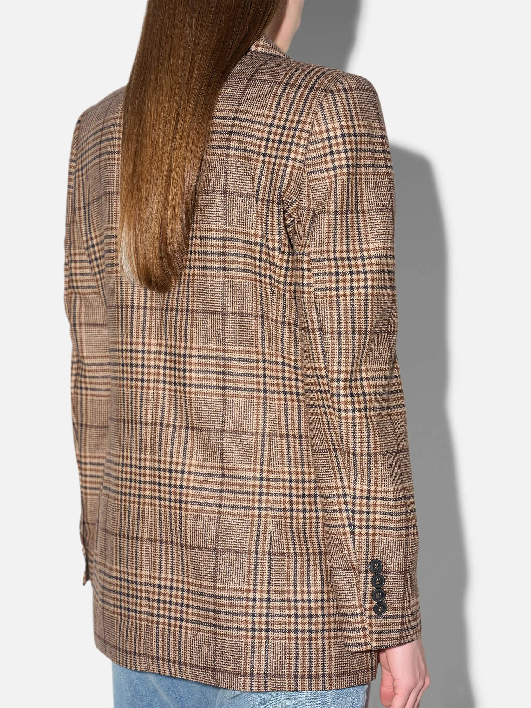 Blazer Dames Jasje Bruin Grote Ruit Martin