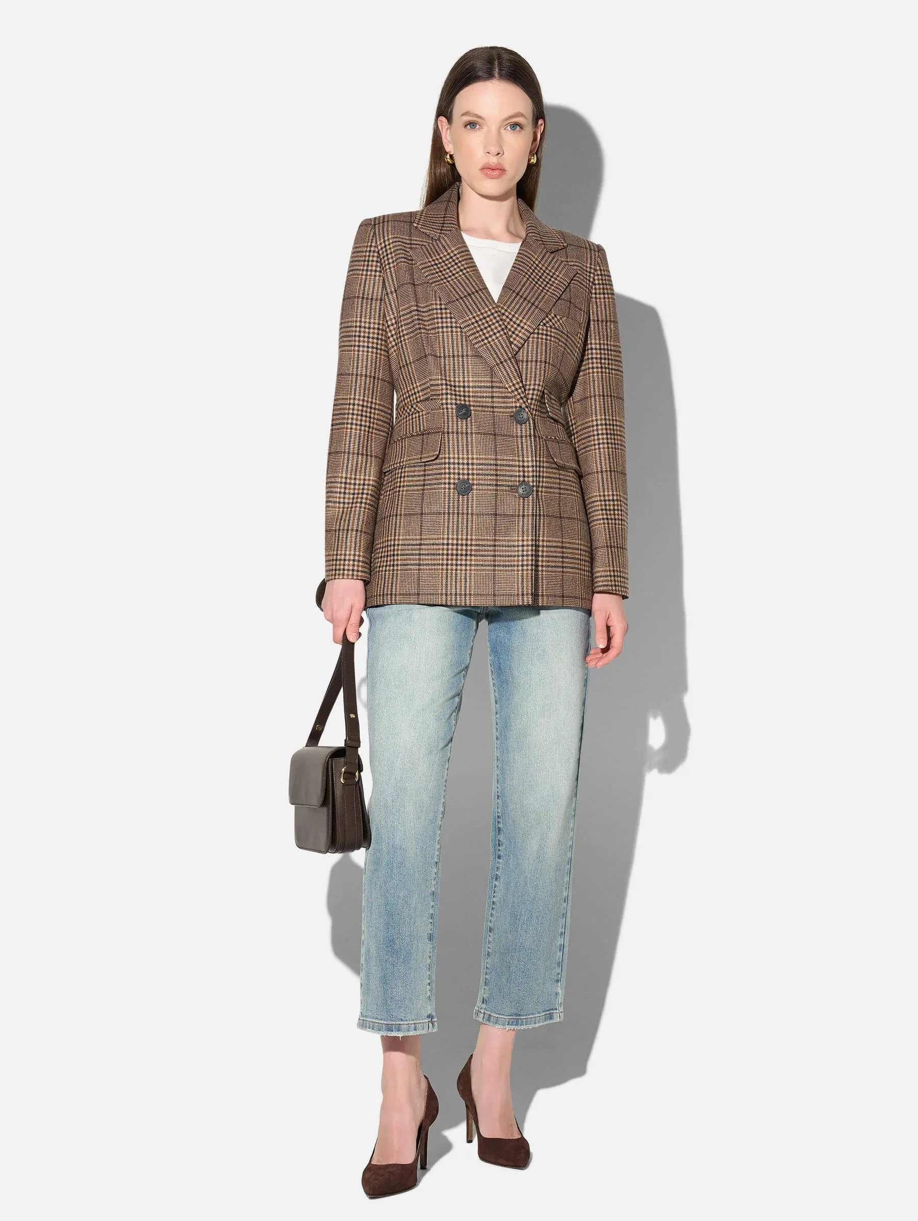 Blazer Dames Jasje Bruin Grote Ruit Martin