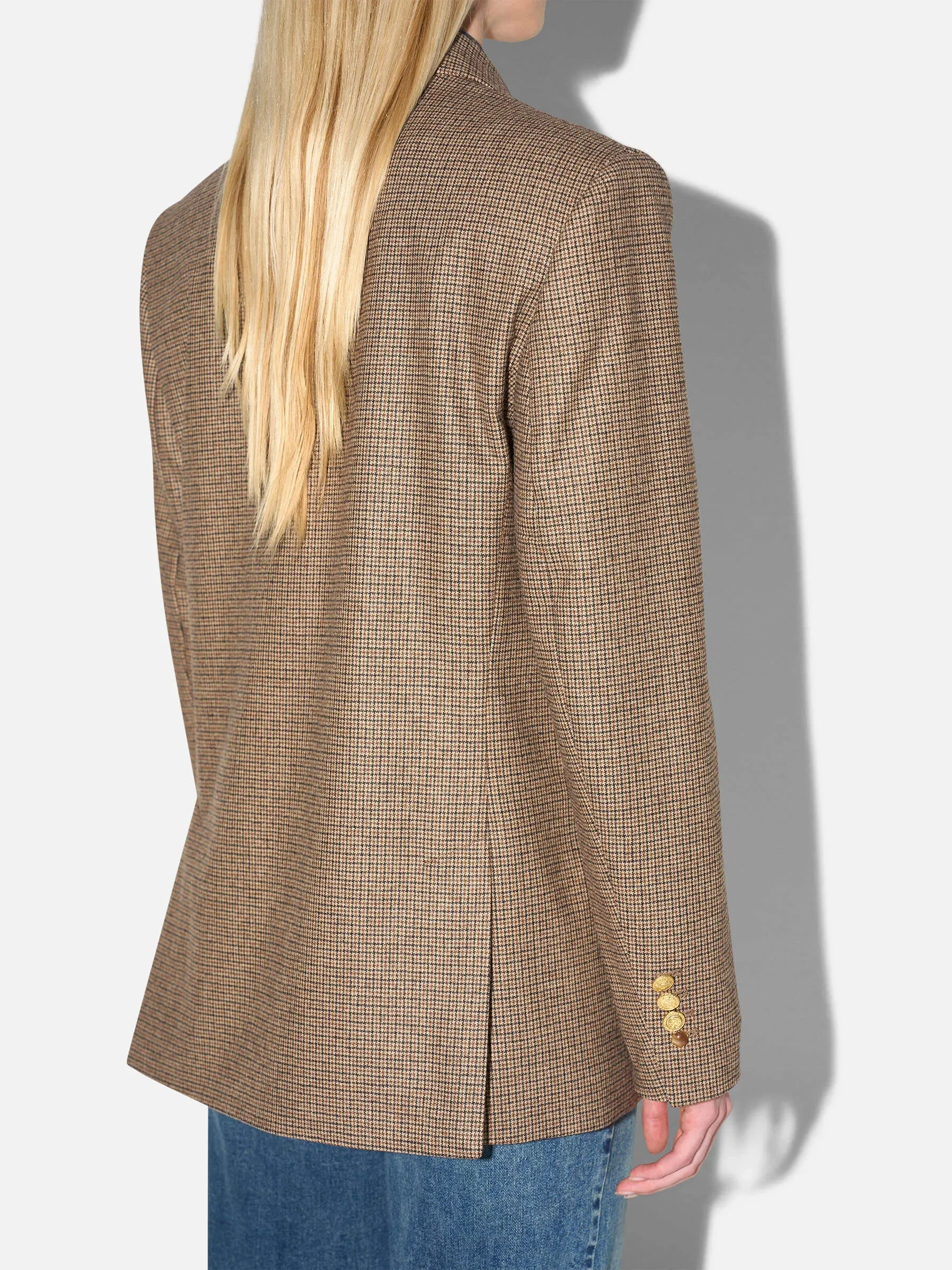 Blazer Dames Jasje Bruin Kleine Ruit Jones