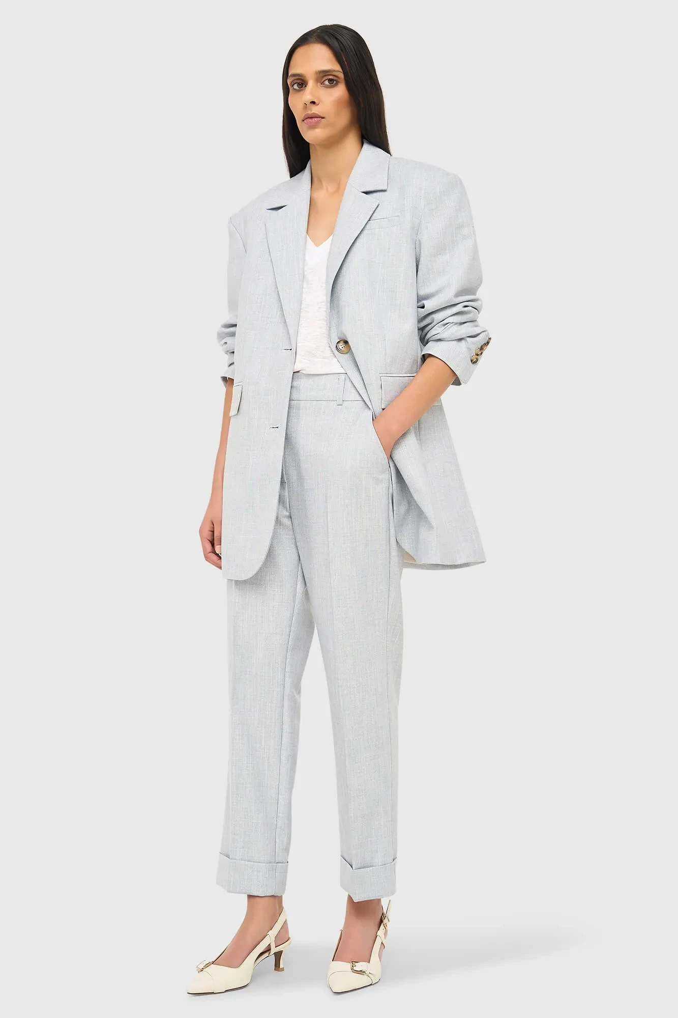 Blazer Dames Oversized Blauw Lurex Buddy