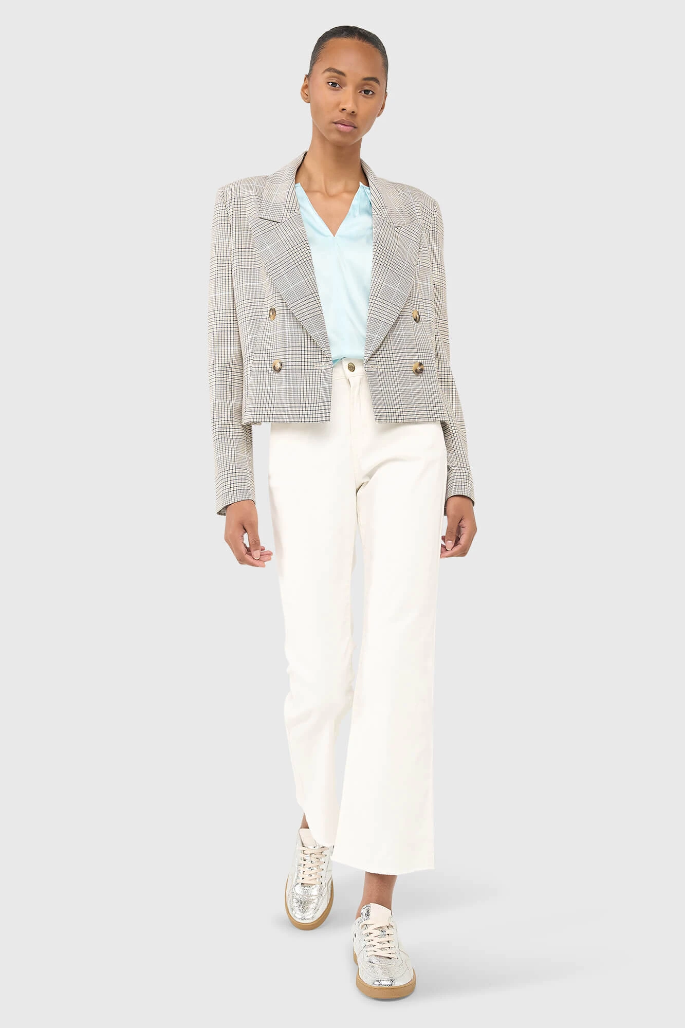 Stan Blazer Beige Ruit