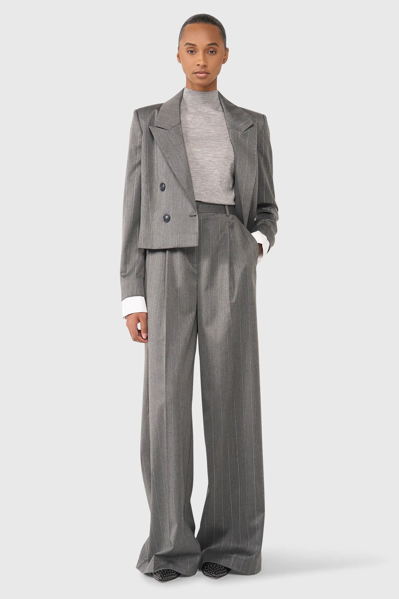 Stan Grijs Streep Lurex