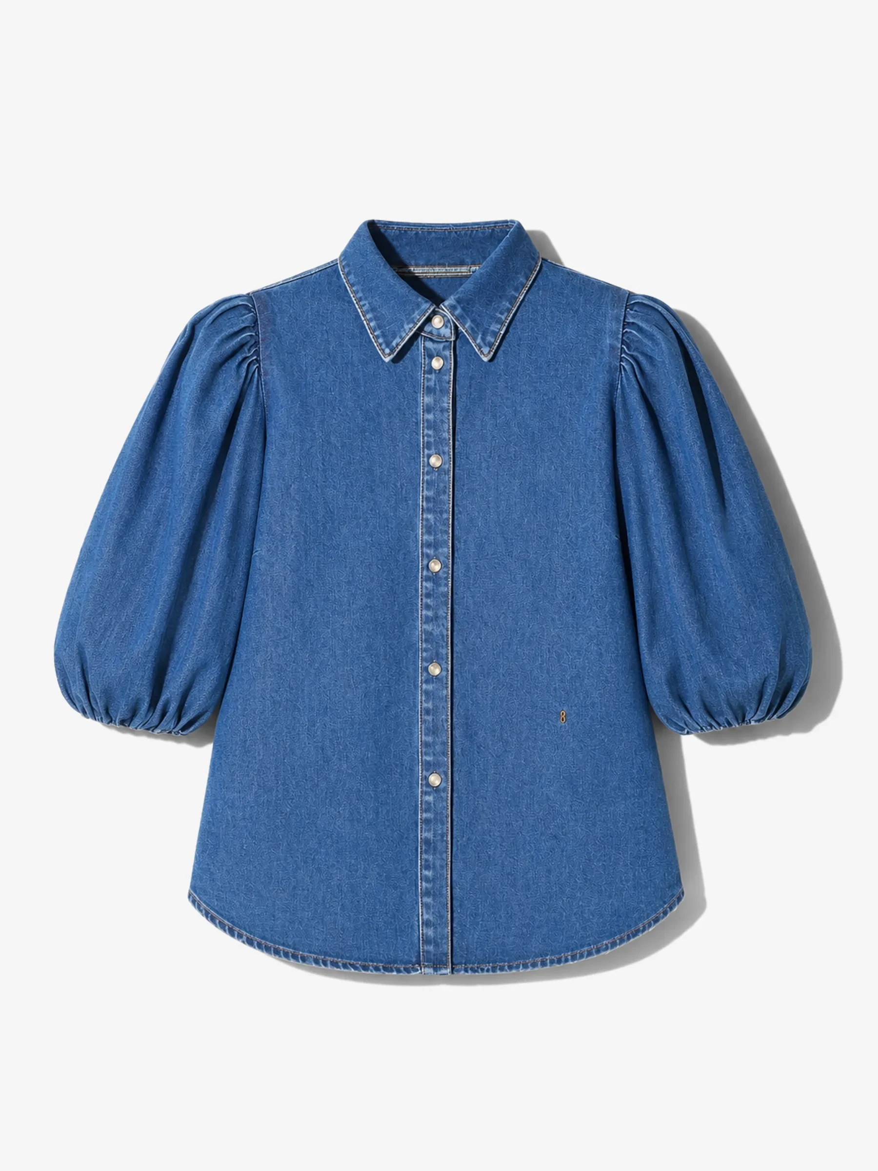 Blouse Dames Denim Pofmouw Lars Blauw 258