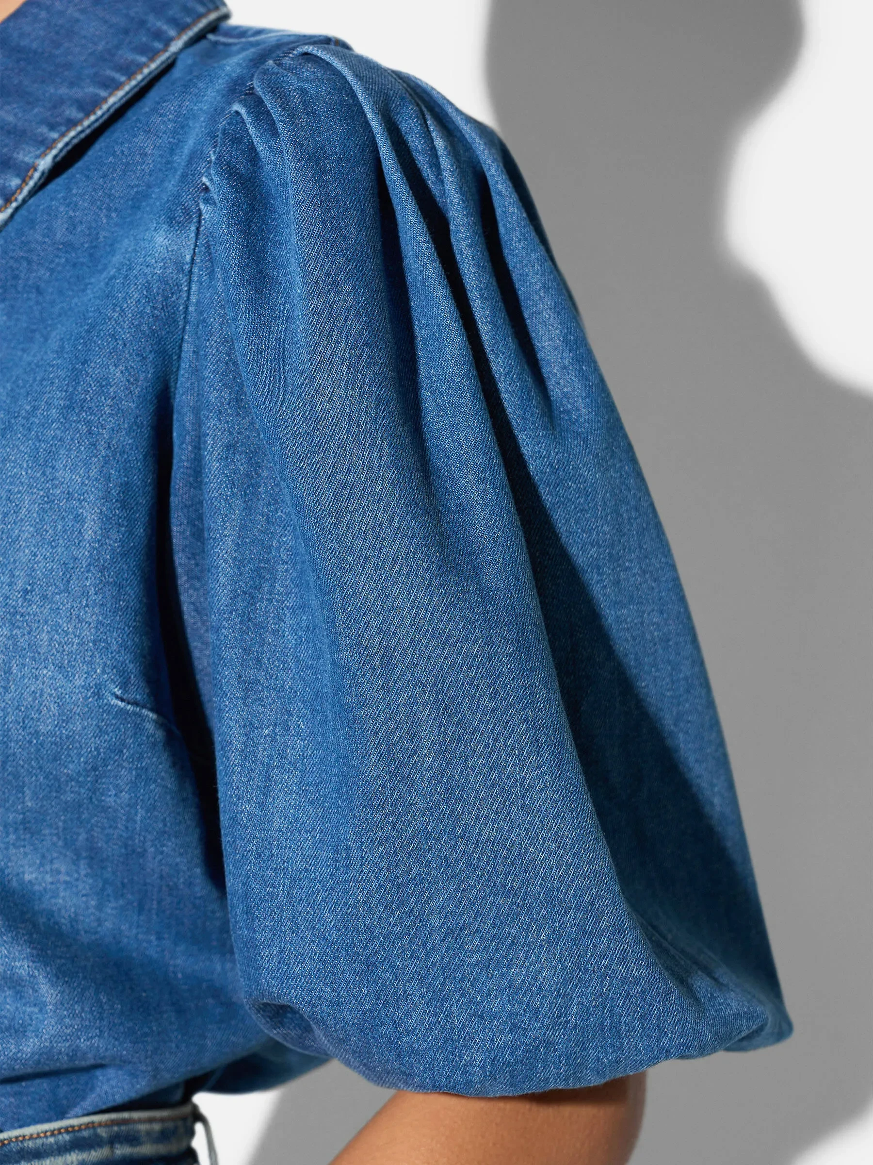 Blouse Dames Denim Pofmouw Lars Blauw 258