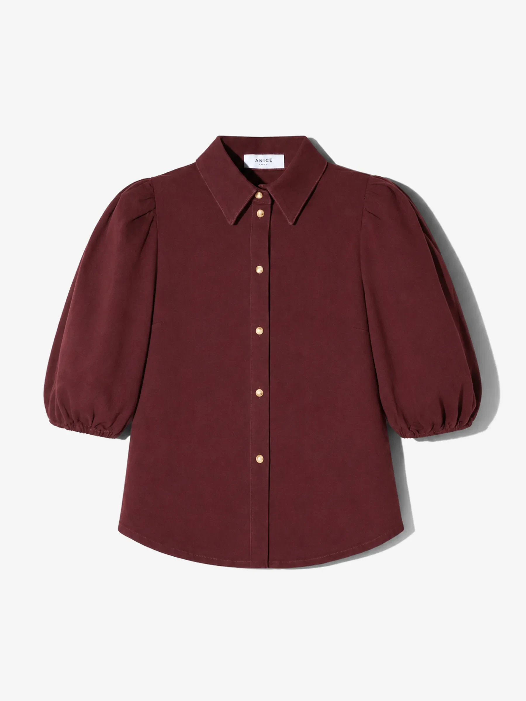 Blouse Dames Denim Pofmouw Lars Burgundy