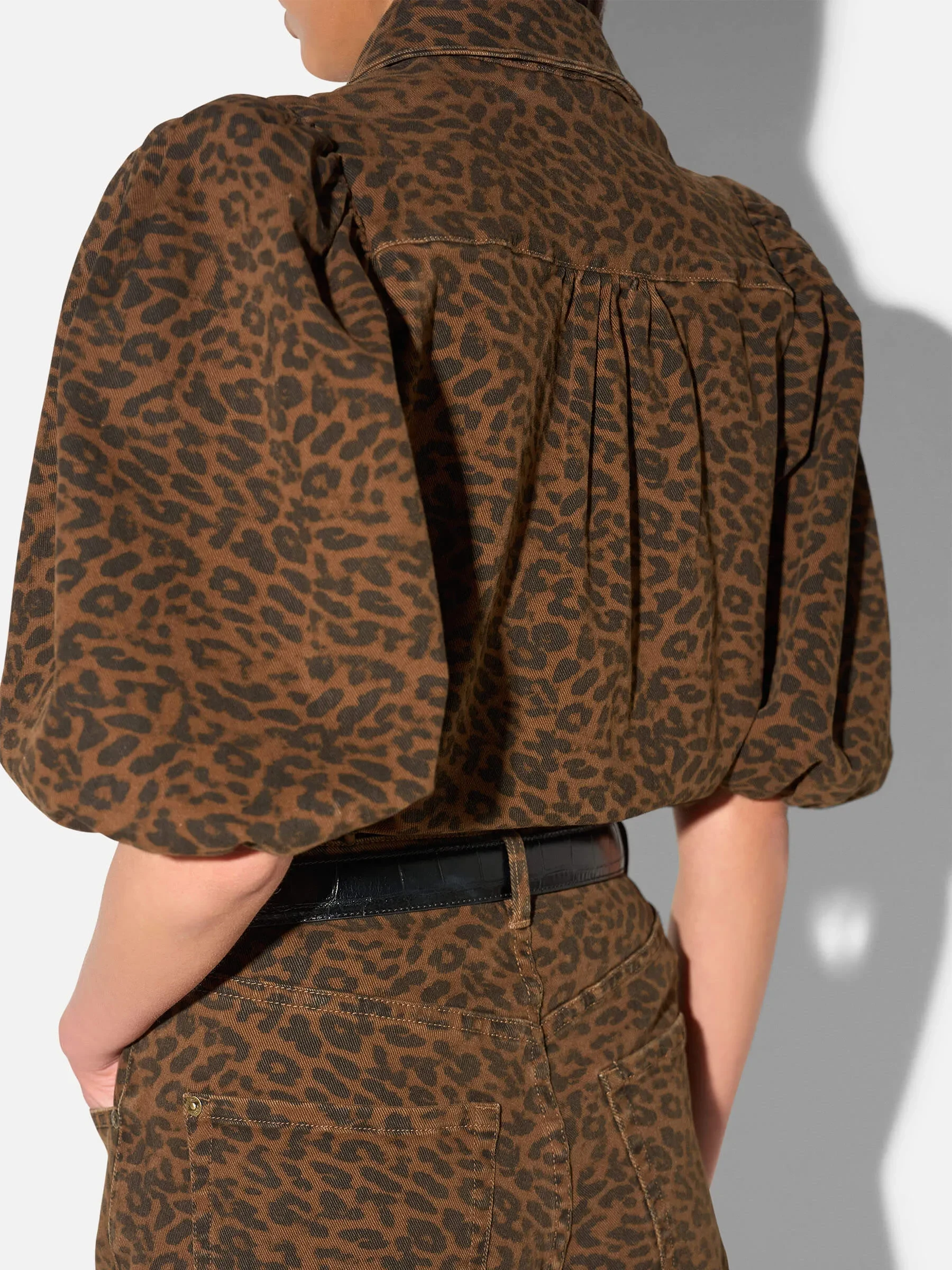 Blouse Dames Denim Pofmouw Lars Panterprint