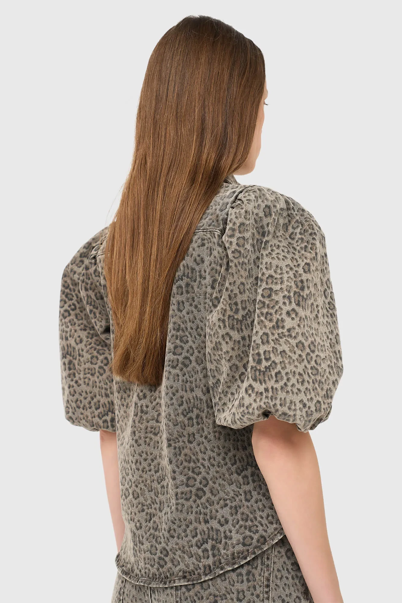 Blouse Dames Denim Pofmouw Lars Panterprint