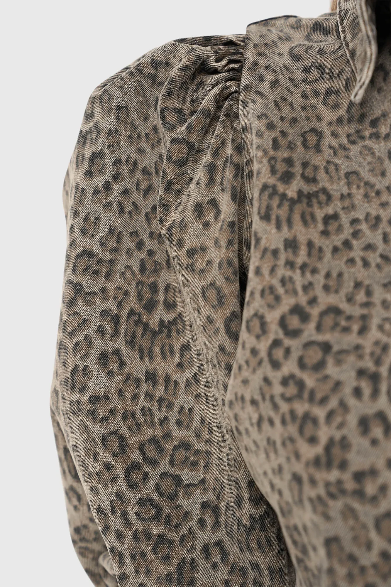 Blouse Dames Denim Pofmouw Lars Panterprint