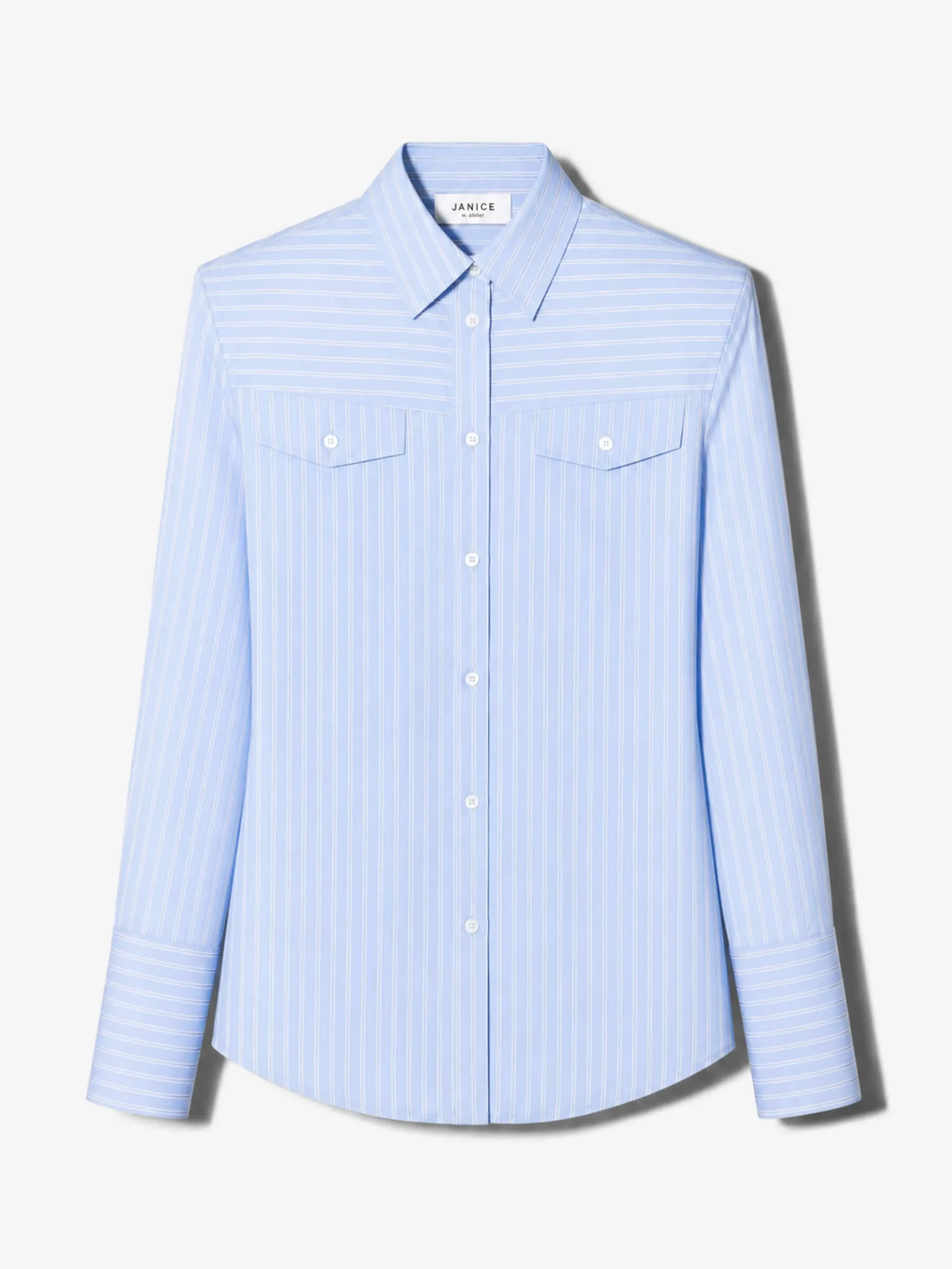 Blouse Dames Katoen Knoopjes Blauw Rix