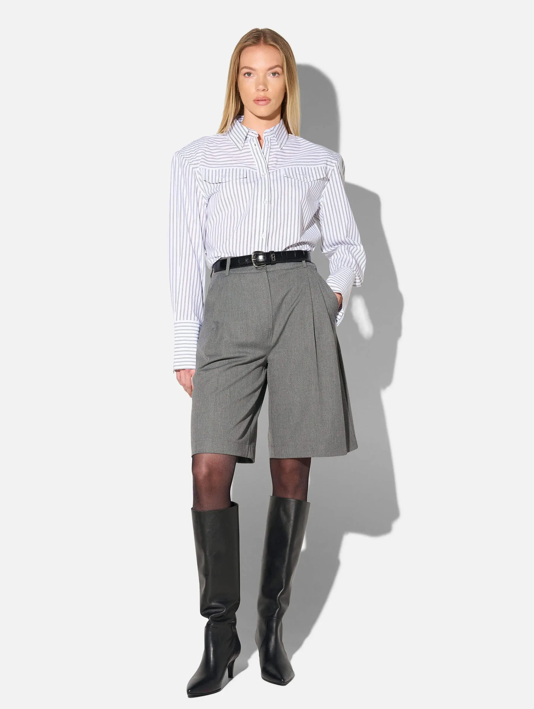 Blouse Dames Katoen Knoopjes Zwart Wit Gestreept Rix