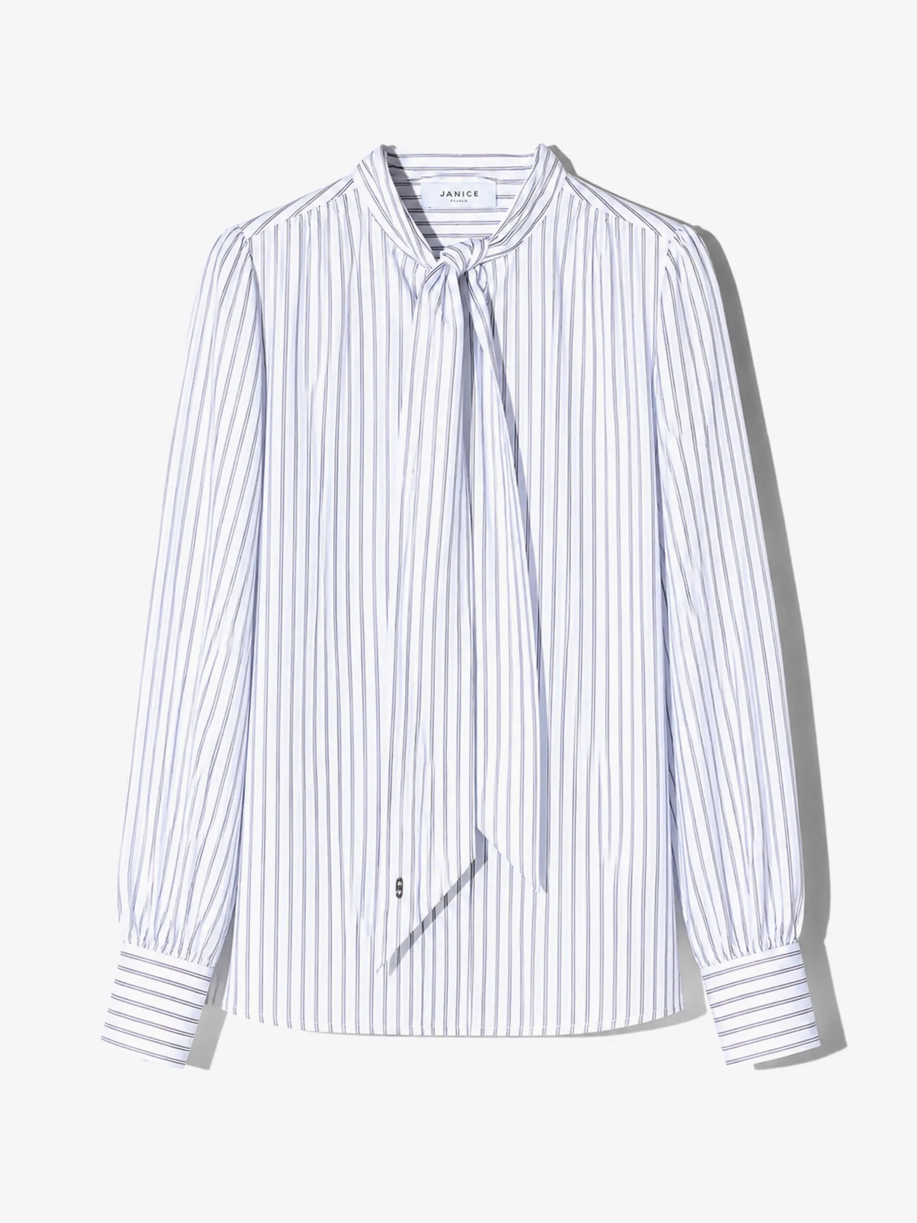 Blouse Dames Katoen Strik Zwart Wit Gestreept Kilian