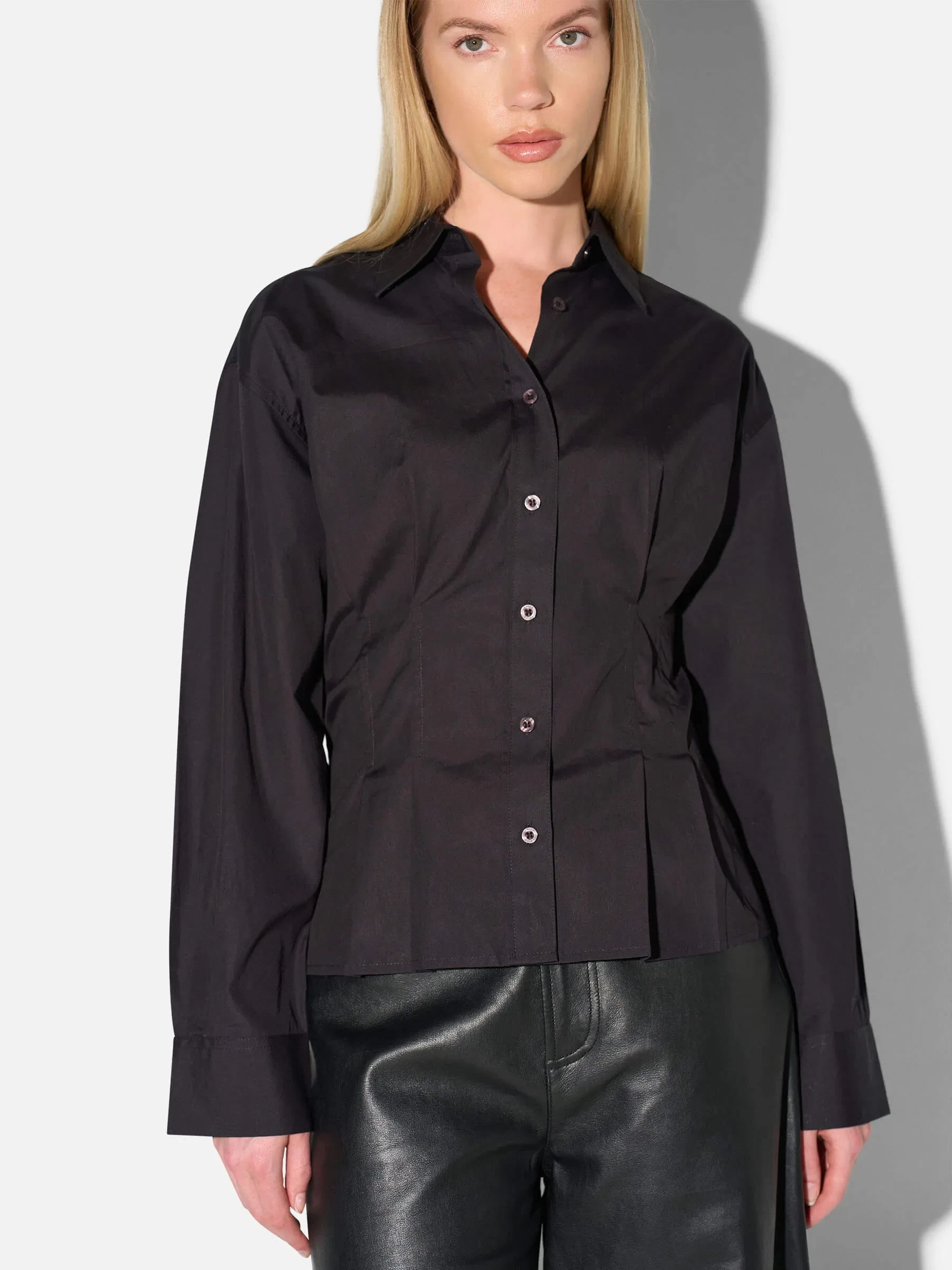 Blouse Dames Katoen Taille Brogan Zwart