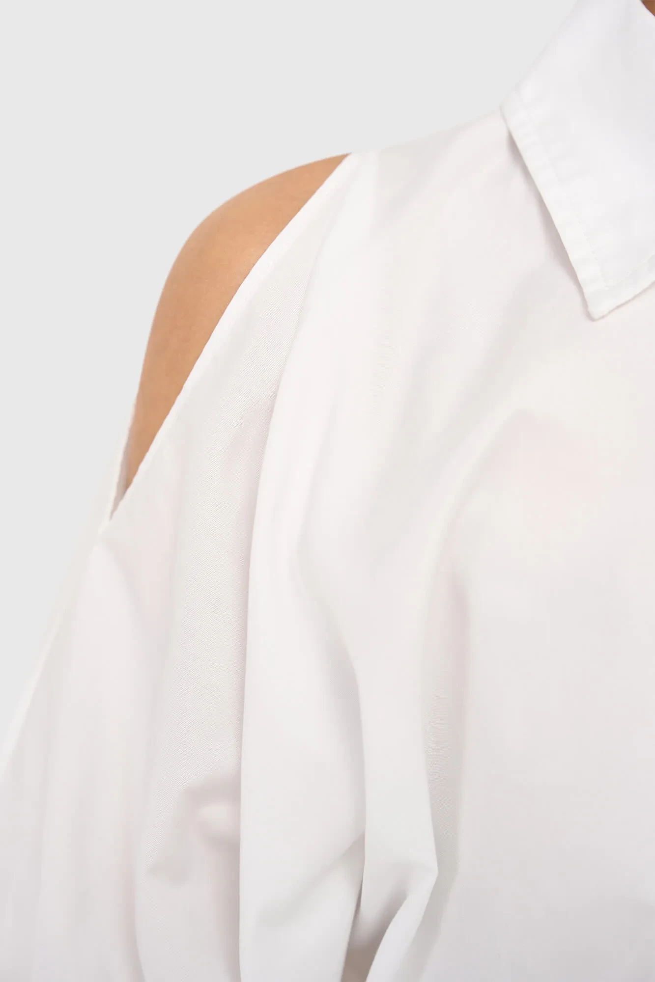 Blouse Dames Katoen Wit Stone Cut Out