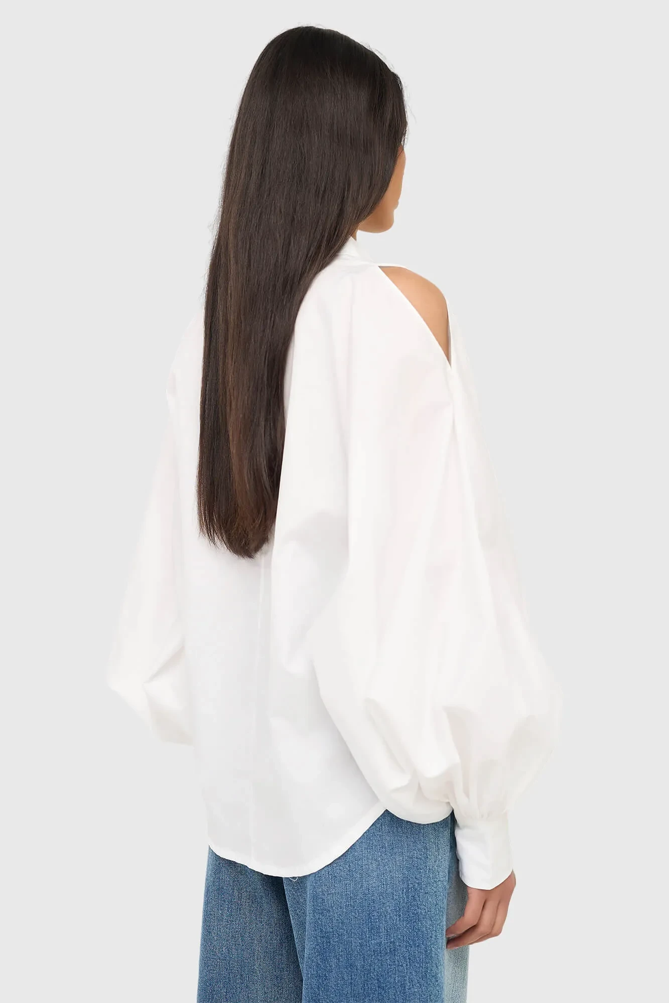 Blouse Dames Katoen Wit Stone Cut Out