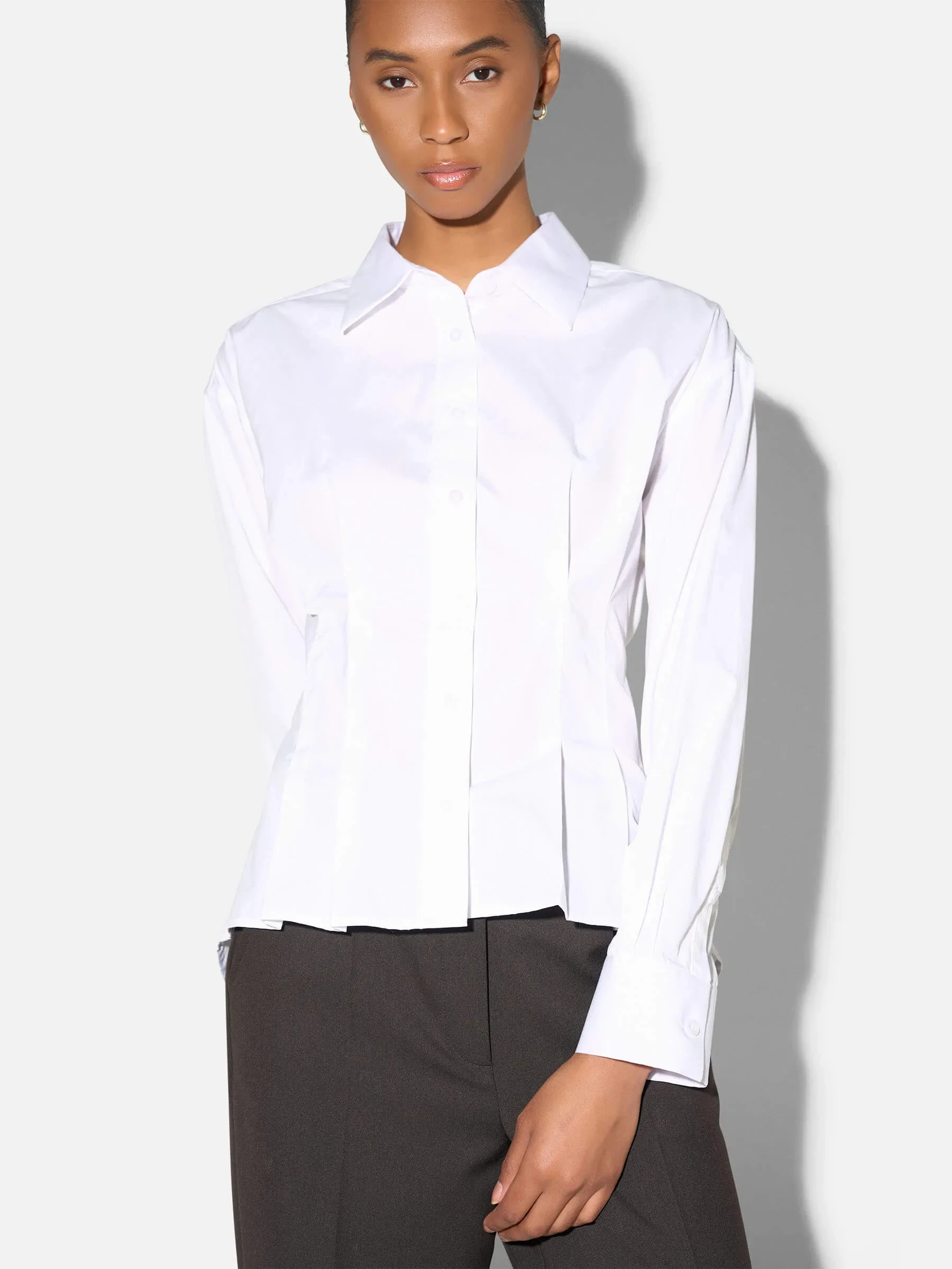 Blouse Dames Katoen Wit Taille Brogan