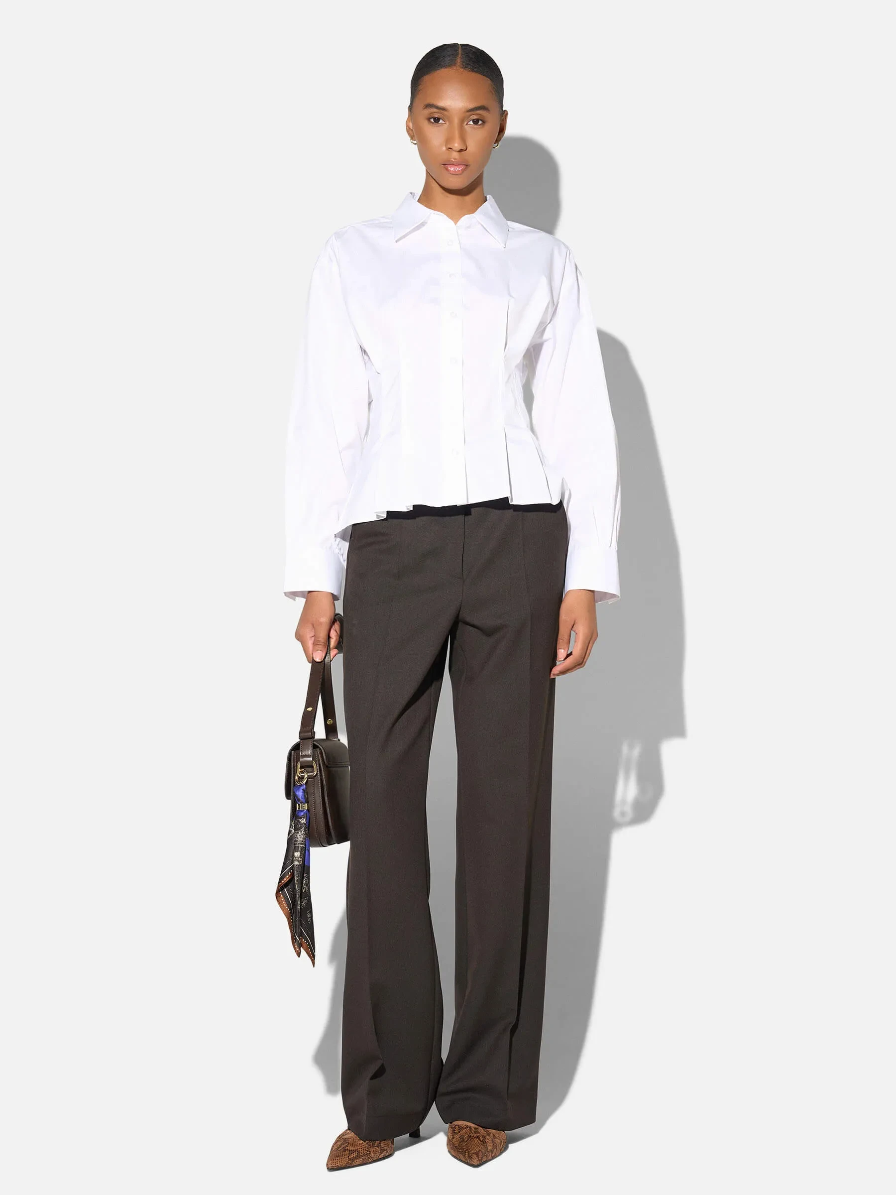 Blouse Dames Katoen Wit Taille Brogan