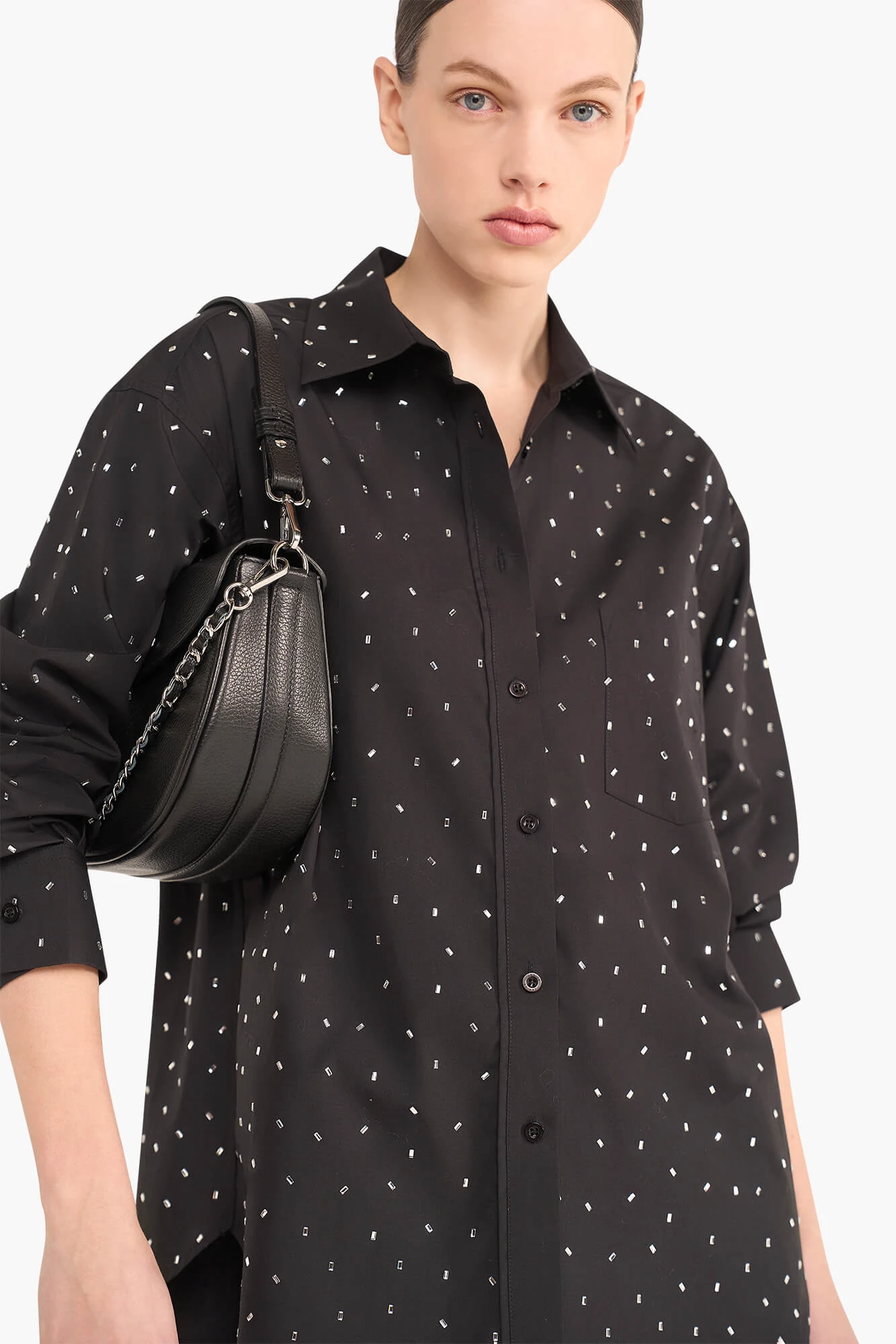 Katoenen Blouse Dames Steentjes Kygo Zwart
