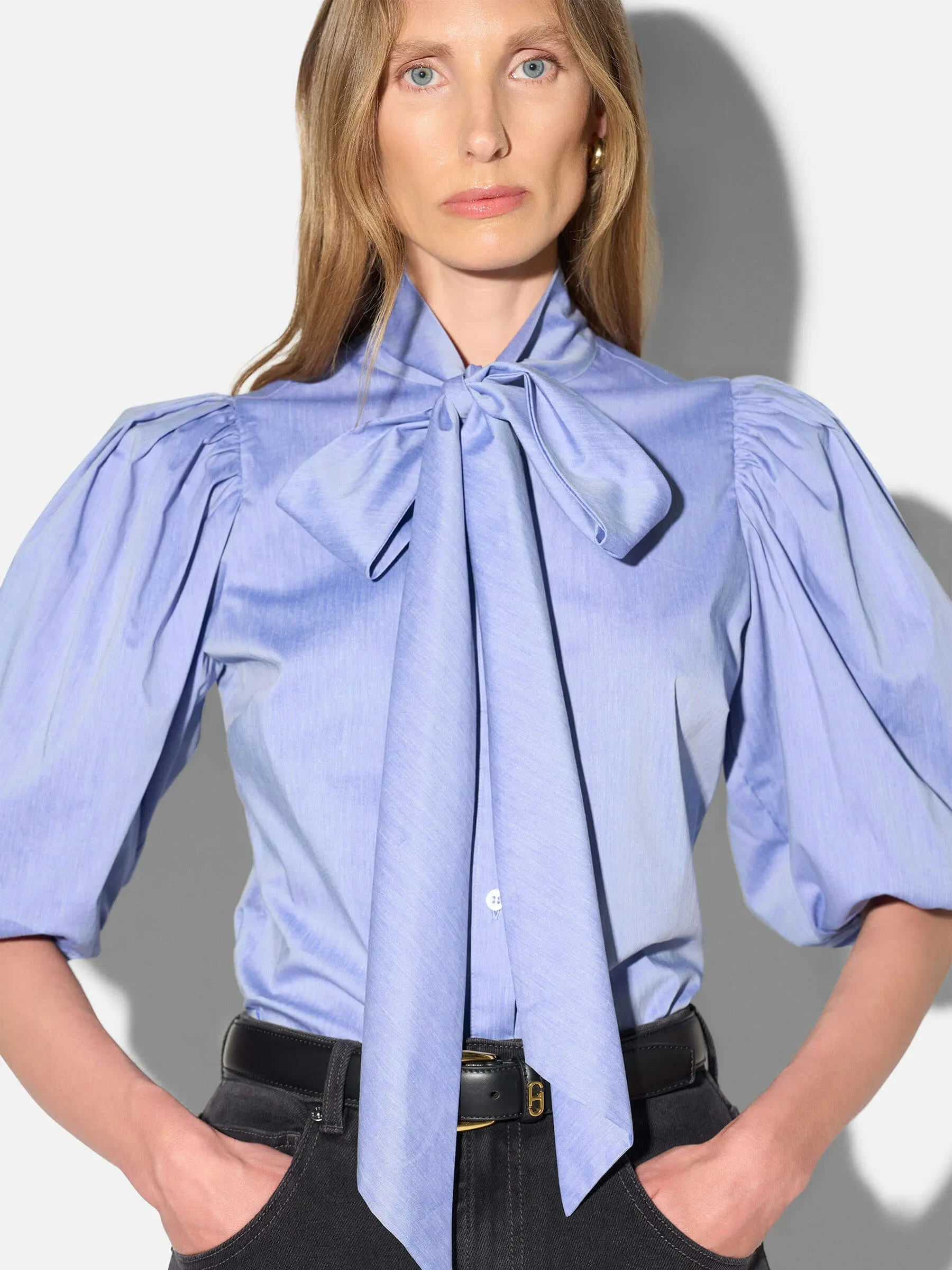 Blouse Dames Strik Katoen Blauw Lars